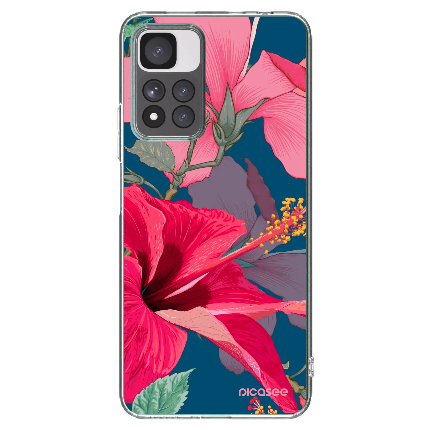 Picasee silikonowe przeźroczyste etui na Xiaomi Redmi Note 11 Pro+ 5G - Hibiscus