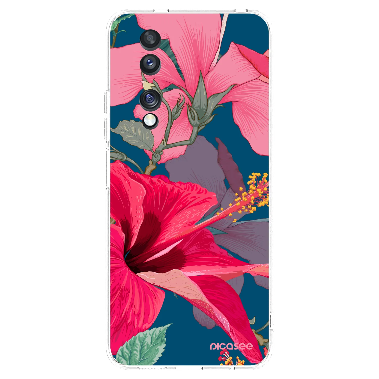 Picasee silikonowe przeźroczyste etui na Honor 70 - Hibiscus