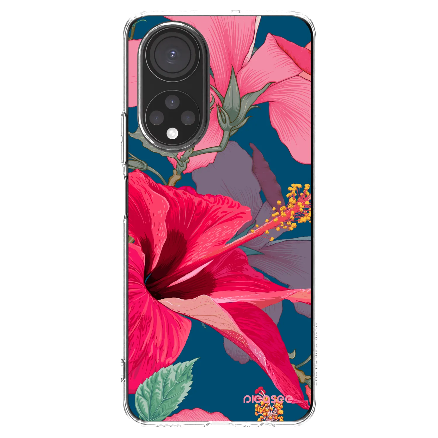 Picasee silikonowe przeźroczyste etui na Honor X7 - Hibiscus