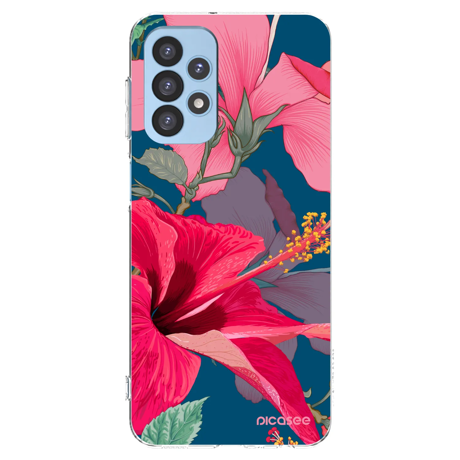 Picasee silikonowe przeźroczyste etui na Samsung Galaxy A23 A235F 4G - Hibiscus