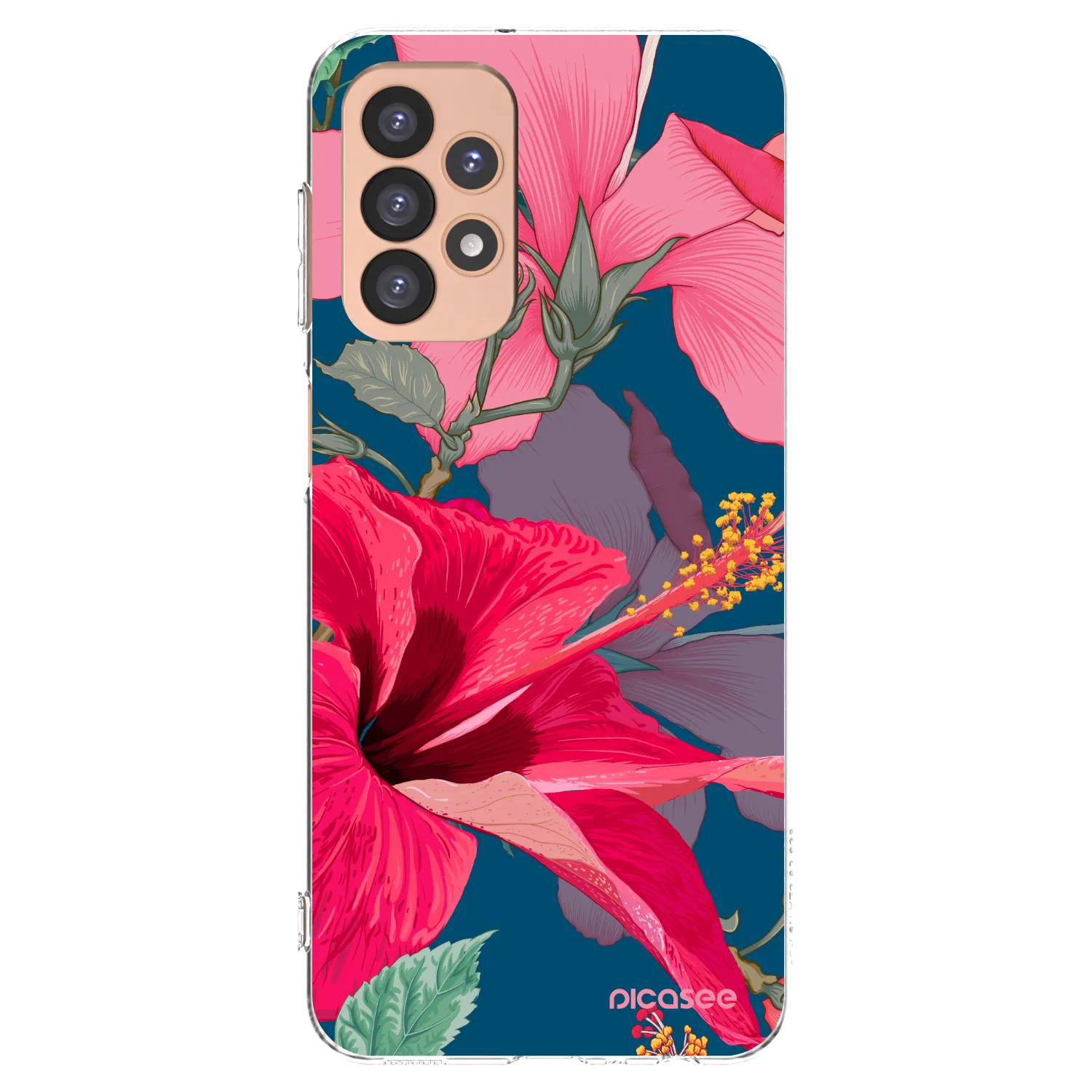 Picasee silikonowe przeźroczyste etui na Samsung Galaxy A23 A236B 5G - Hibiscus