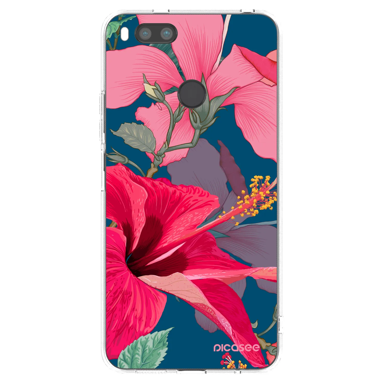 Picasee silikonowe przeźroczyste etui na Xiaomi Redmi A1 - Hibiscus