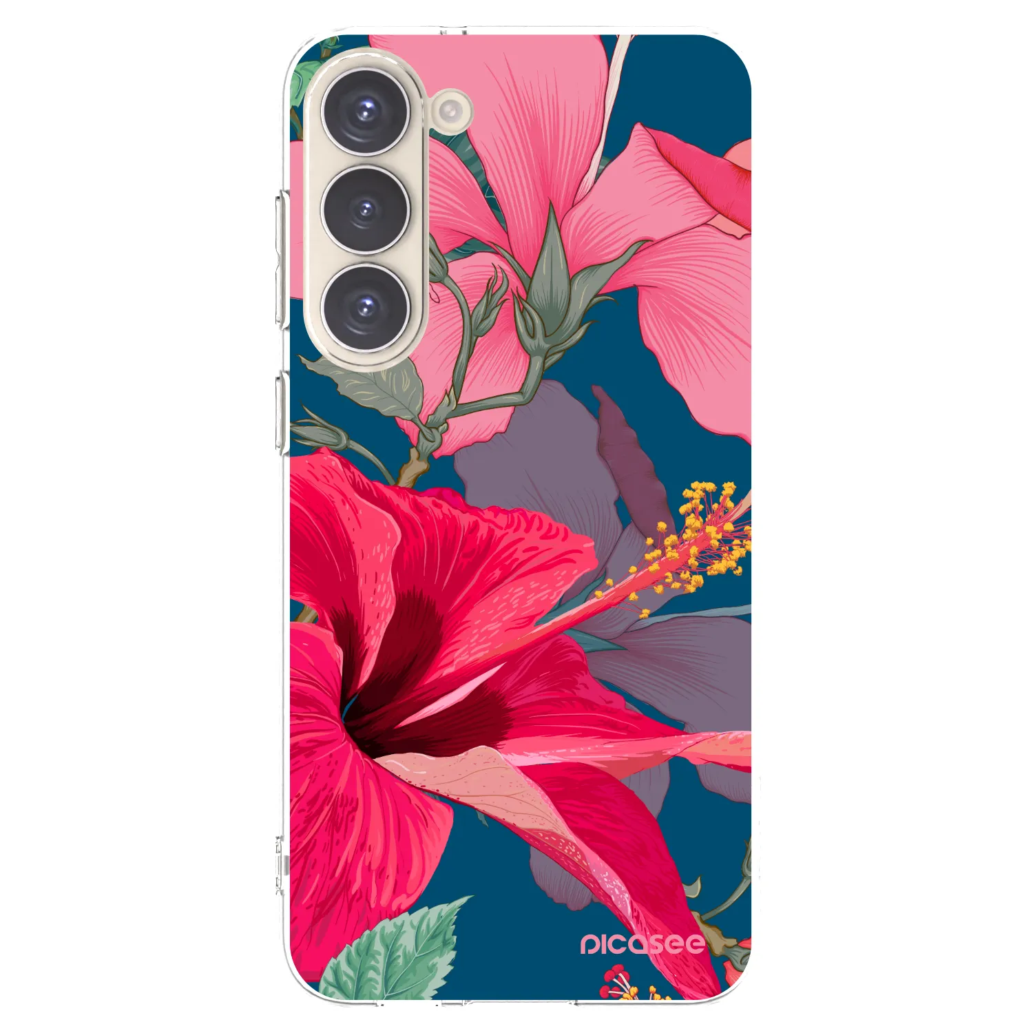 Picasee silikonowe przeźroczyste etui na Samsung Galaxy S23+ 5G - Hibiscus