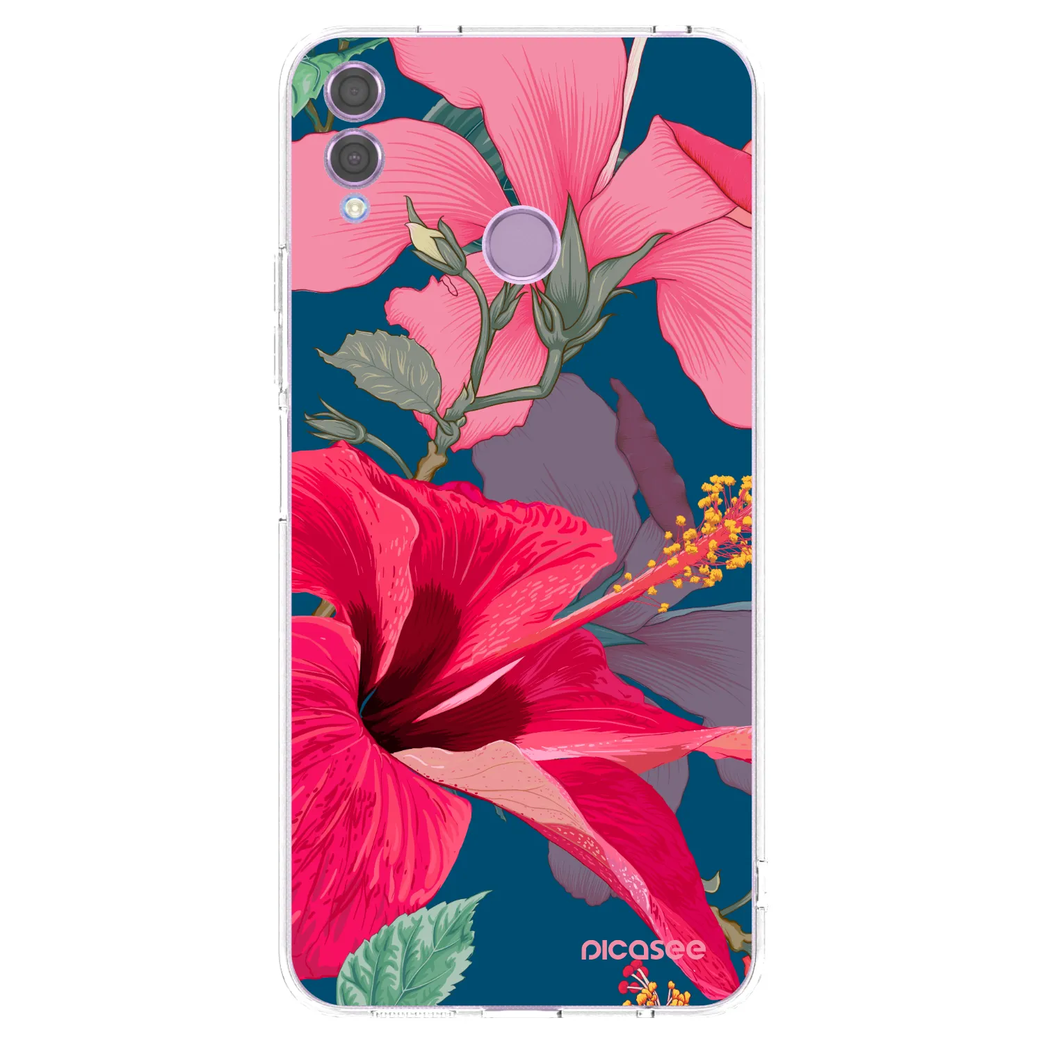 Picasee silikonowe przeźroczyste etui na Honor 8X - Hibiscus