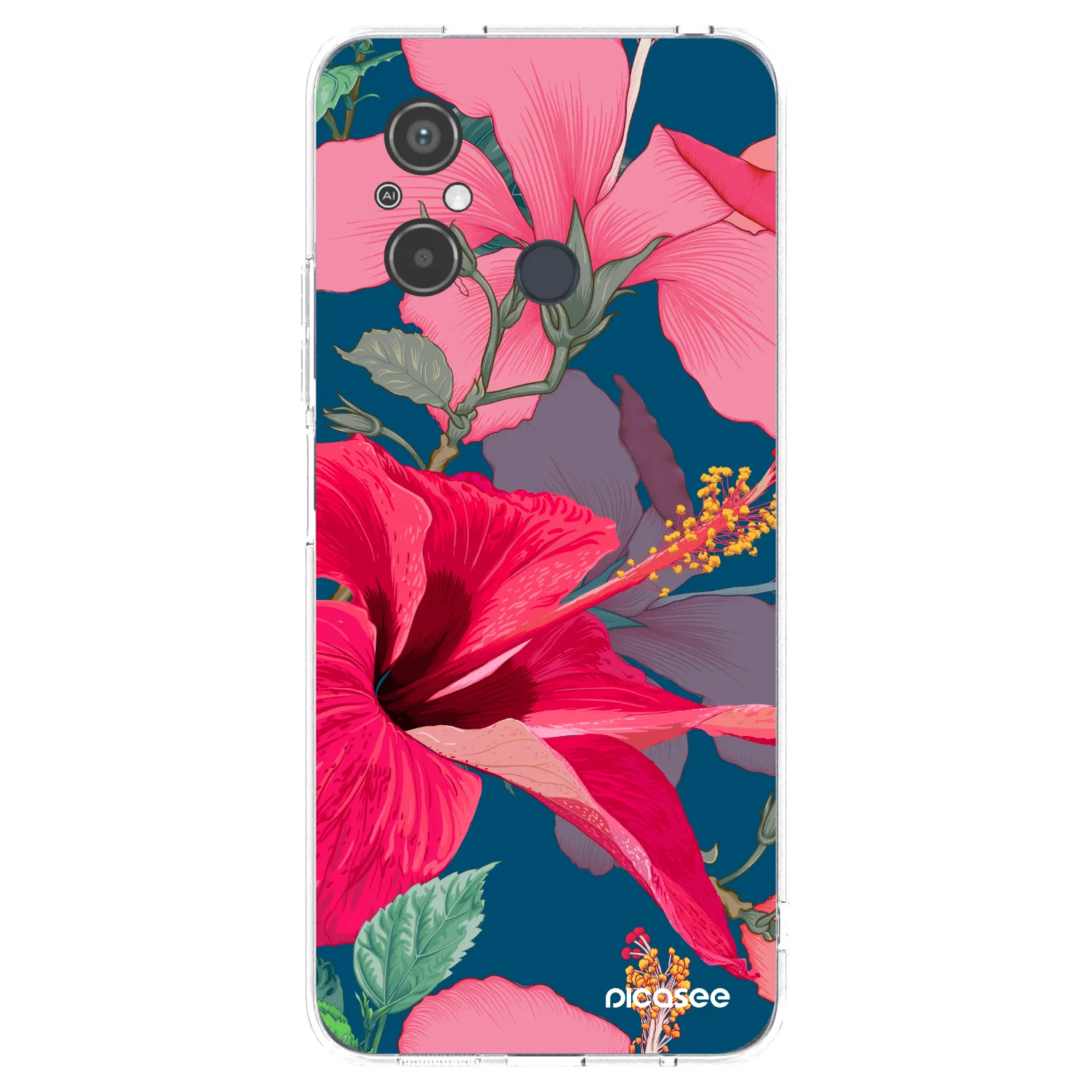 Picasee silikonowe przeźroczyste etui na Xiaomi Redmi 12C - Hibiscus