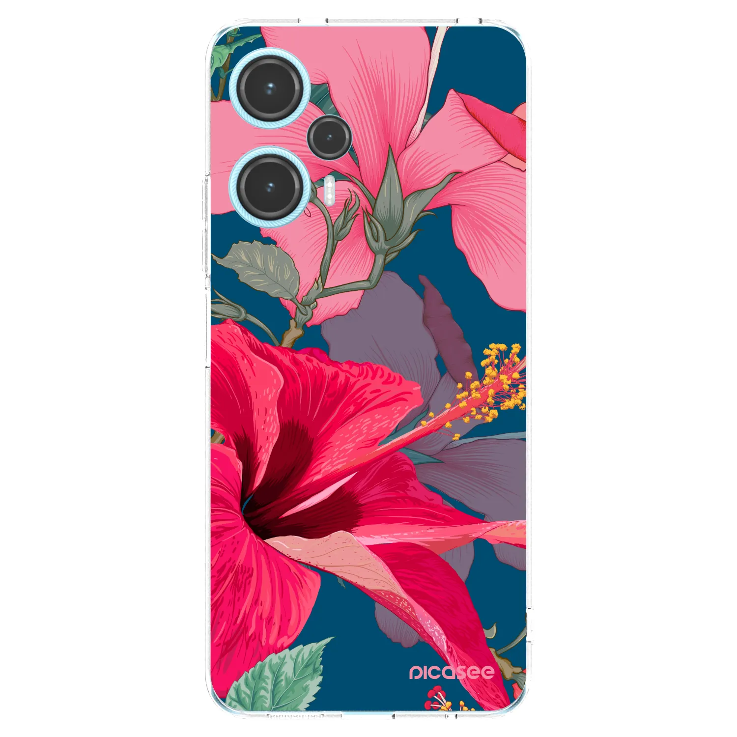 Picasee silikonowe przeźroczyste etui na Xiaomi Poco F5 - Hibiscus