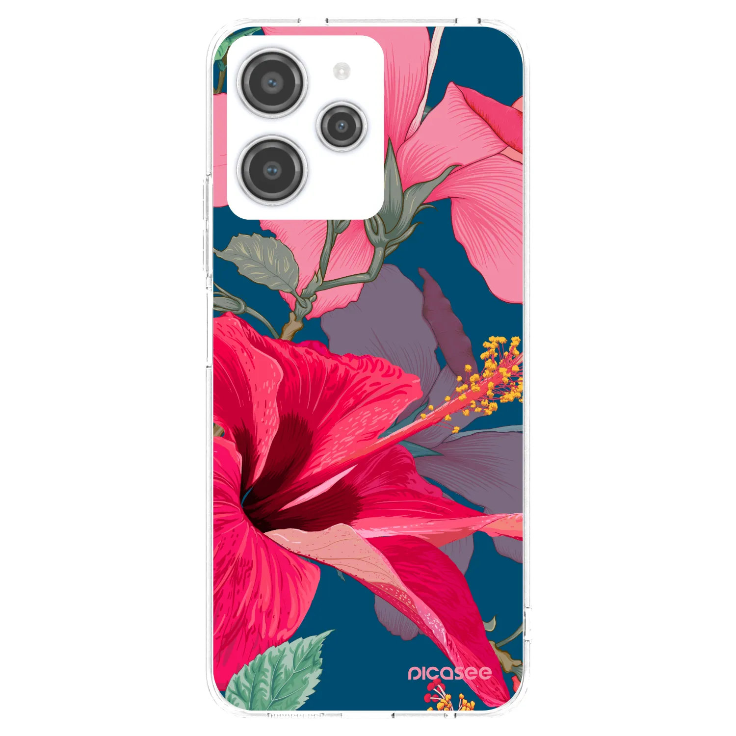 Picasee silikonowe przeźroczyste etui na Xiaomi Redmi 12 4G - Hibiscus