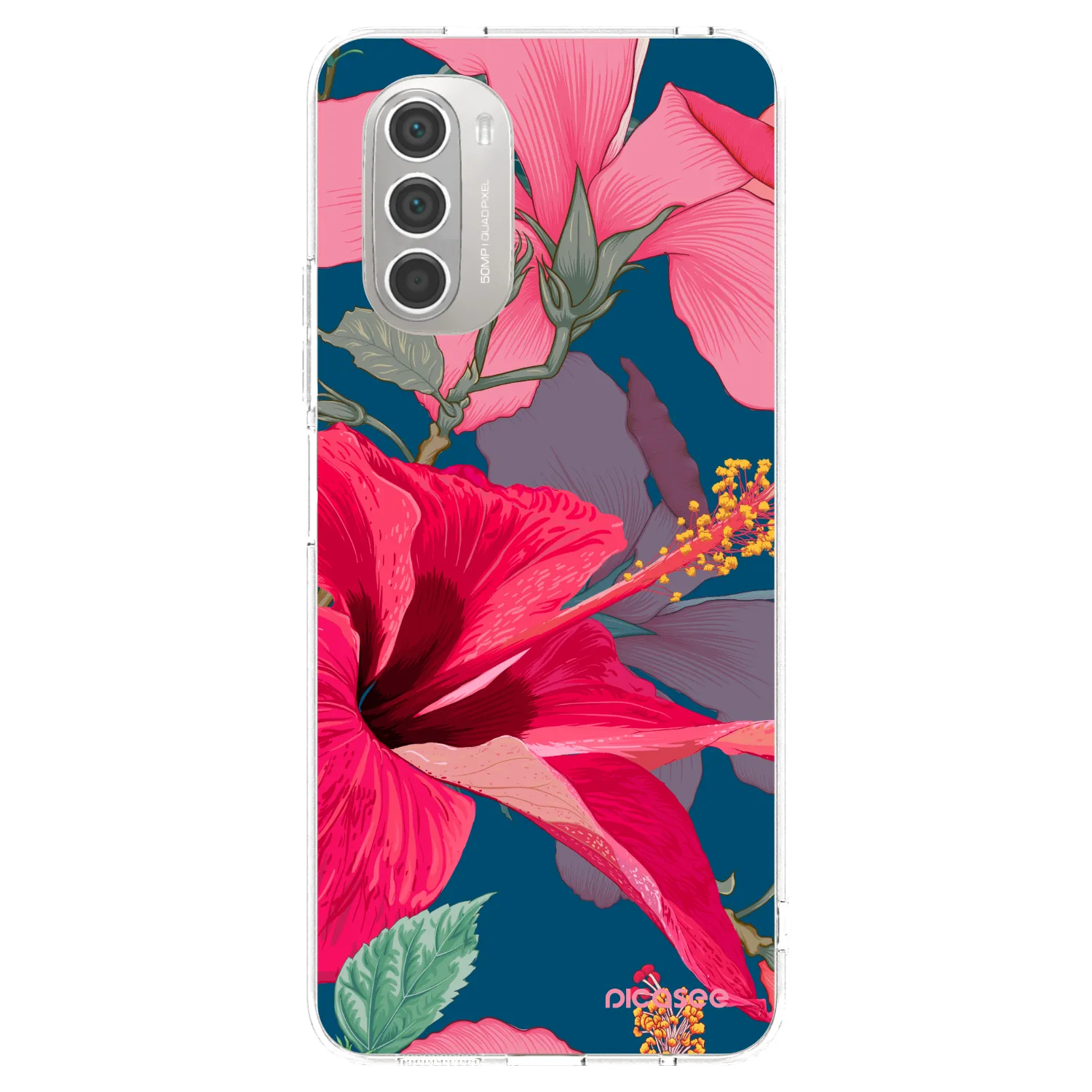 Picasee silikonowe przeźroczyste etui na Motorola Moto G51 - Hibiscus