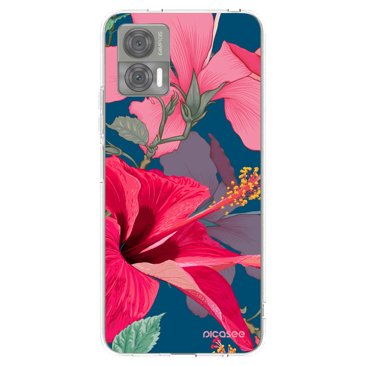 Picasee silikonowe przeźroczyste etui na Motorola Edge 30 Neo - Hibiscus