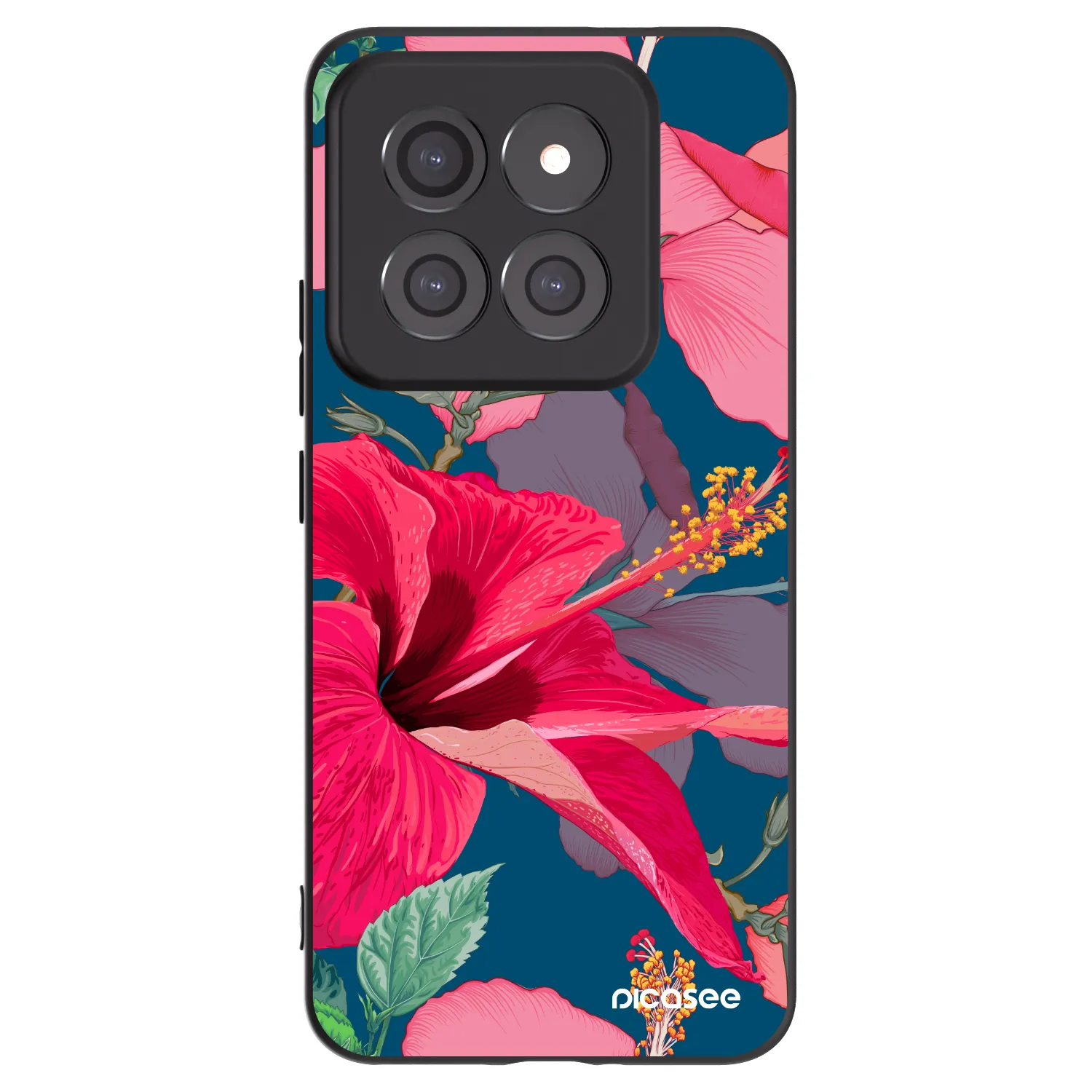 Picasee silikonowe czarne etui na Xiaomi 14 Pro - Hibiscus