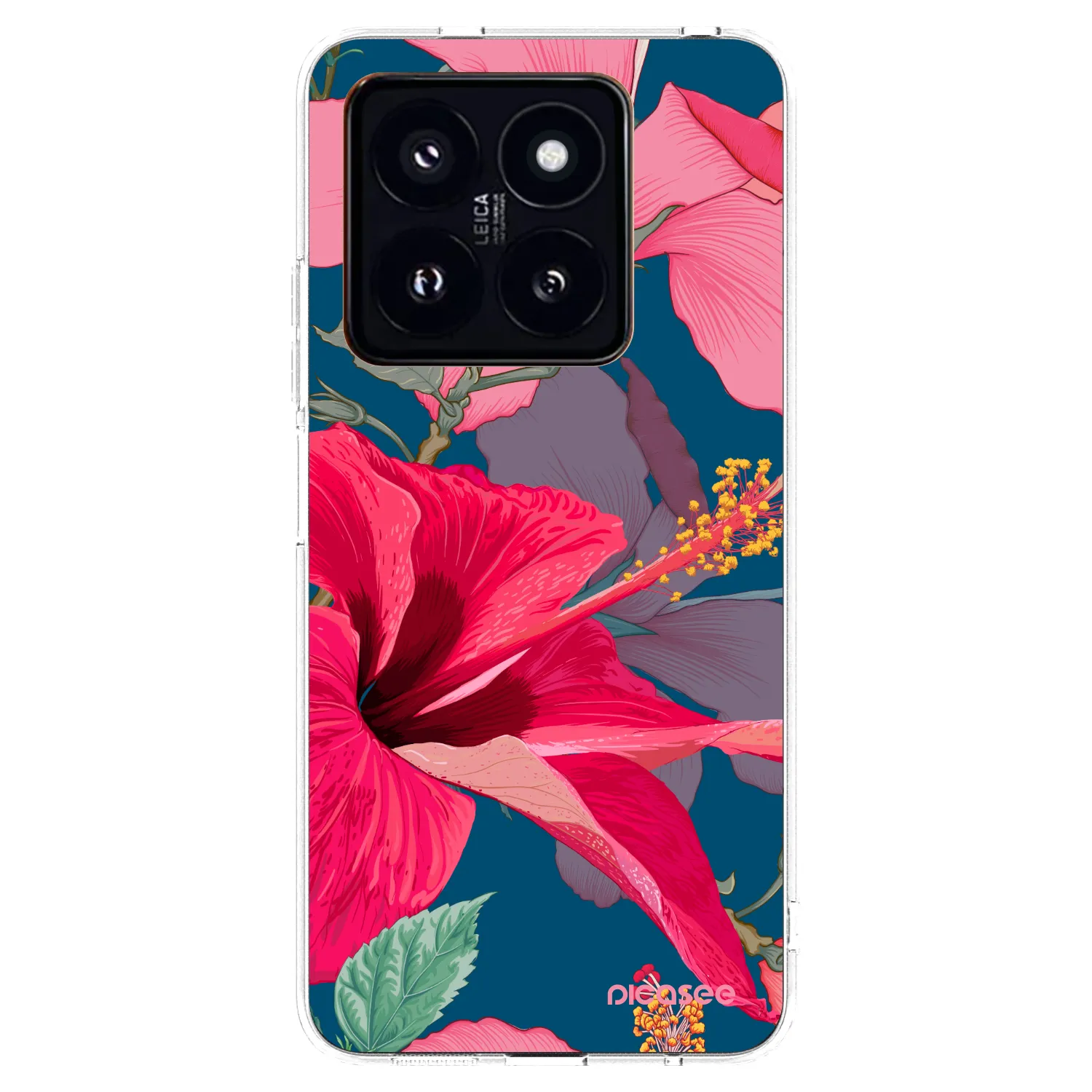 Picasee silikonowe przeźroczyste etui na Xiaomi 14 Pro - Hibiscus