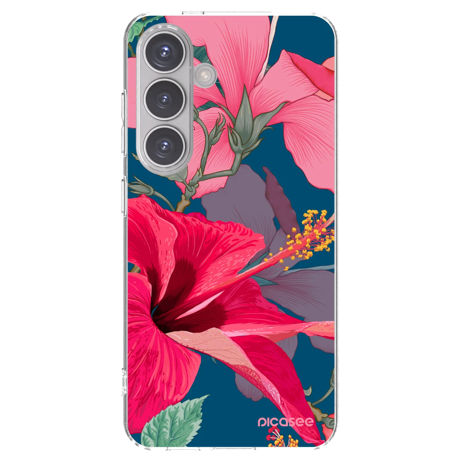 Picasee silikonowe przeźroczyste etui na Samsung Galaxy S24 S921B 5G - Hibiscus