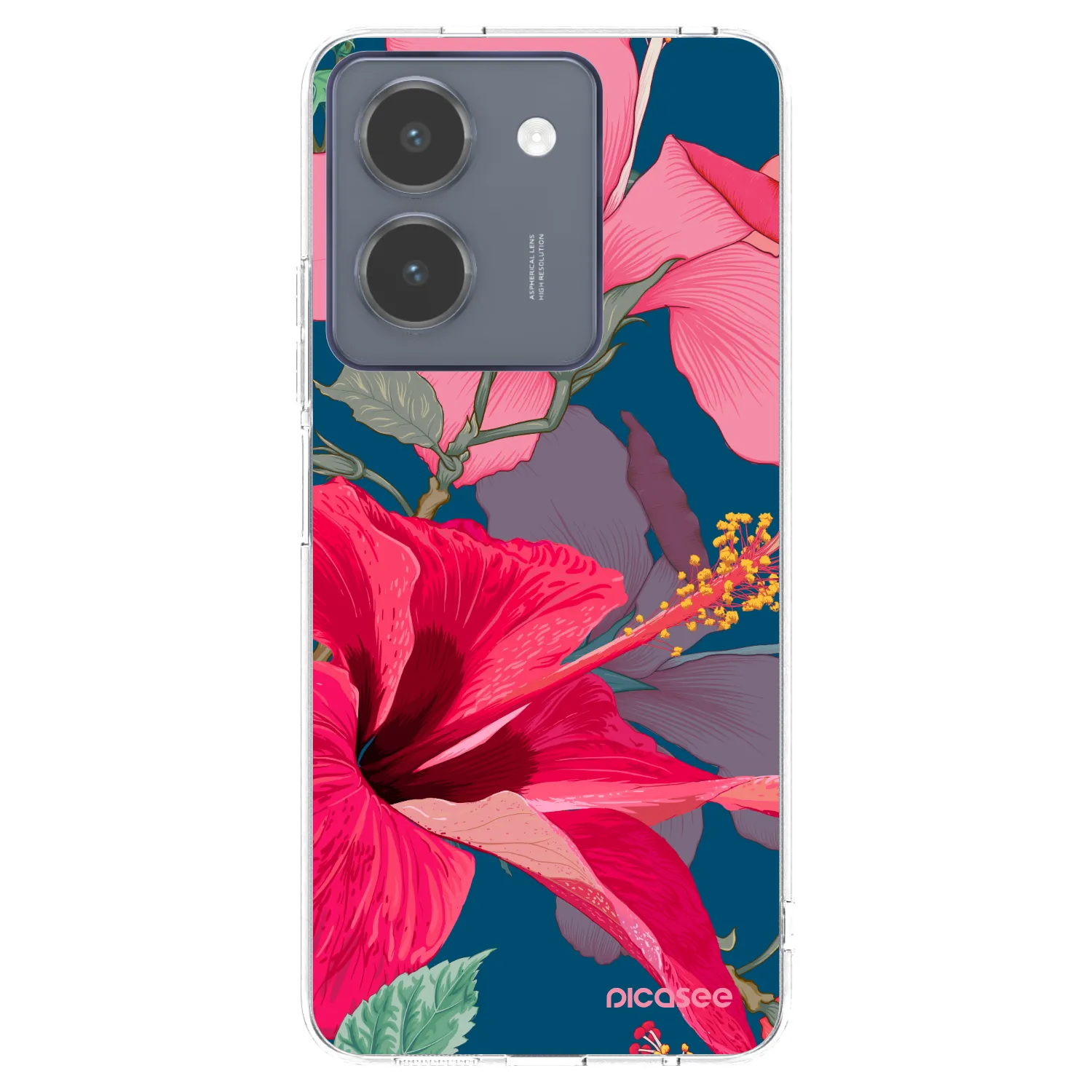 Picasee silikonowe przeźroczyste etui na Vivo Y36 4G - Hibiscus