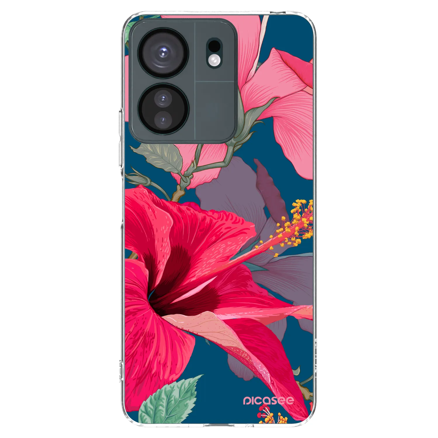 Picasee silikonowe przeźroczyste etui na Xiaomi Redmi 13C 4G - Hibiscus