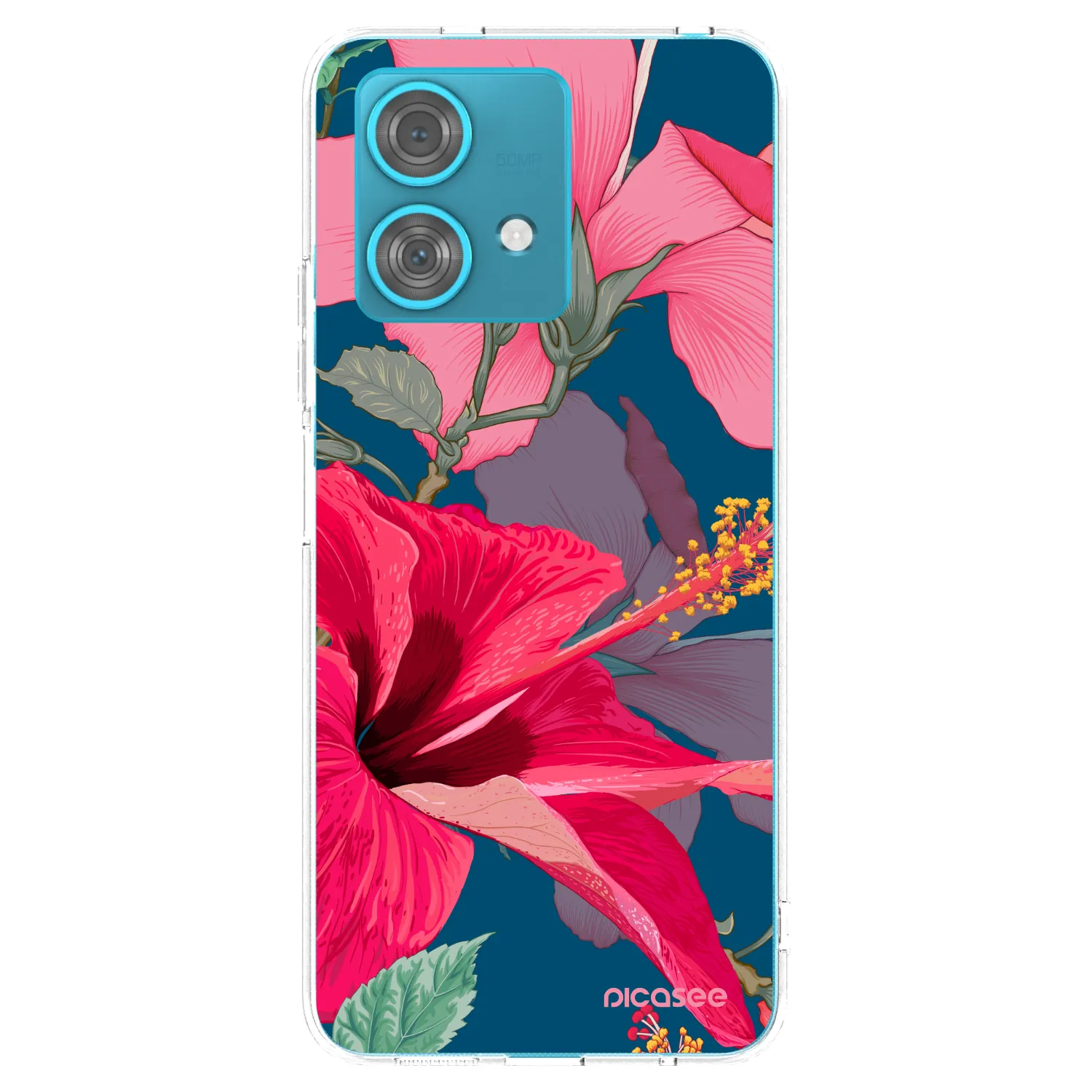 Picasee silikonowe przeźroczyste etui na Motorola Edge 40 Neo - Hibiscus