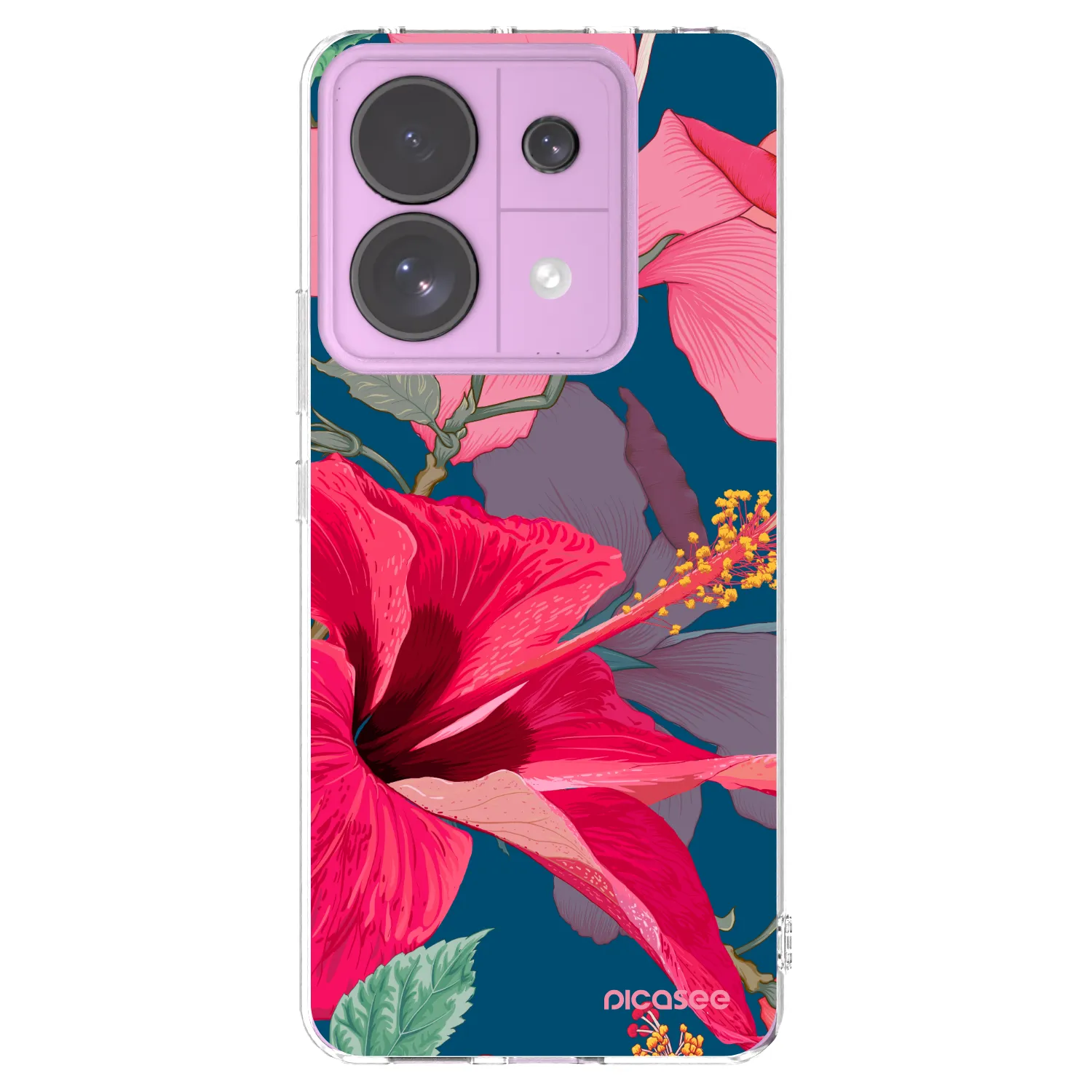 Picasee silikonowe przeźroczyste etui na Xiaomi Redmi Note 13 Pro 5G - Hibiscus