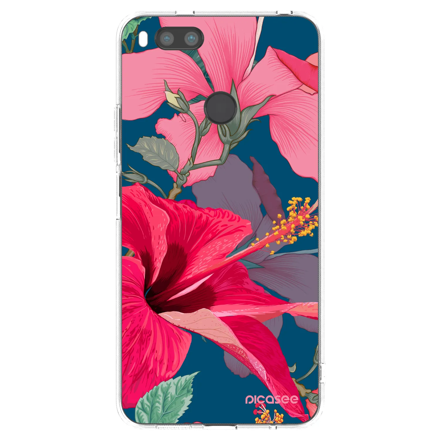 Picasee silikonowe przeźroczyste etui na Xiaomi Mi A1 Global - Hibiscus