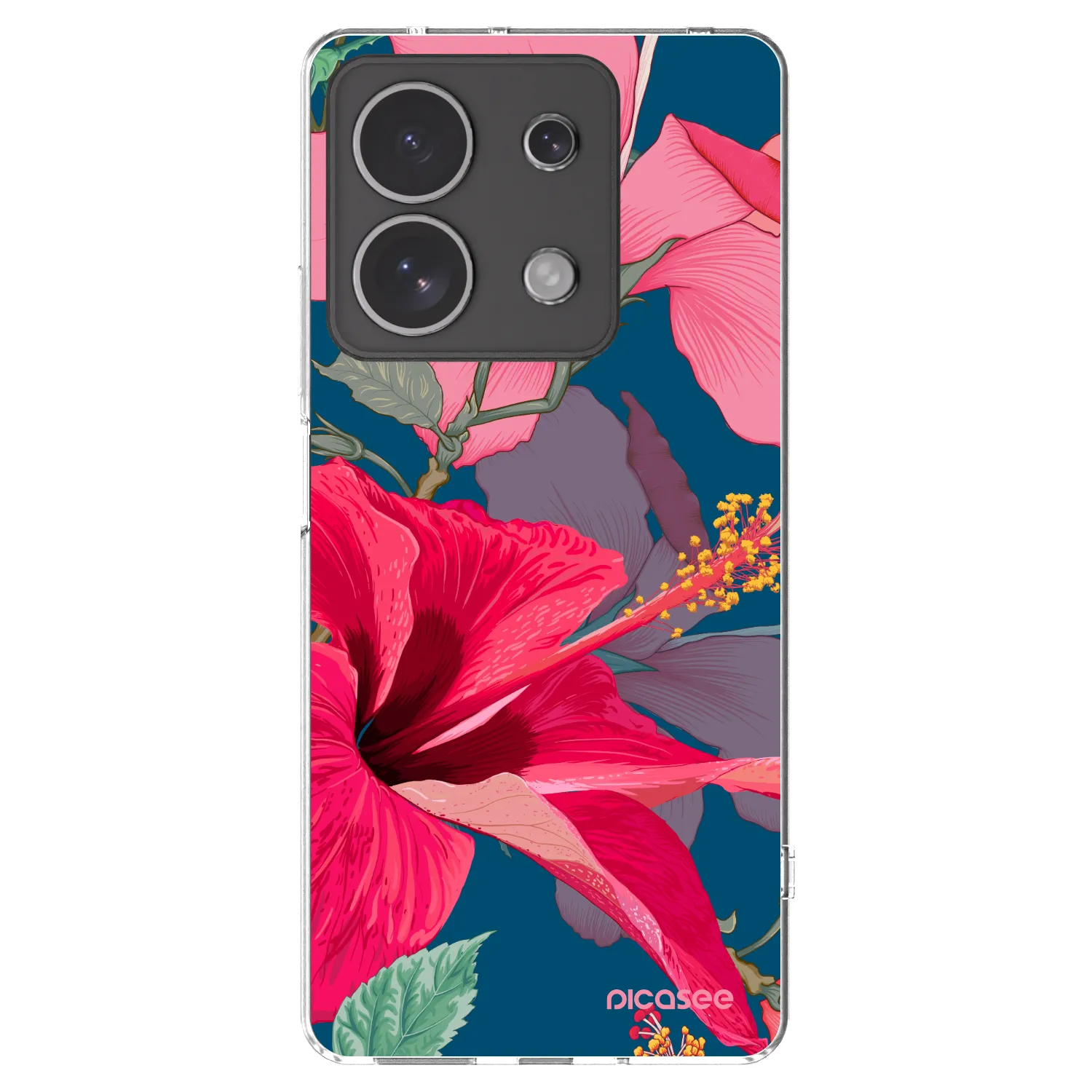 Picasee silikonowe przeźroczyste etui na Xiaomi Redmi Note 13 4G - Hibiscus