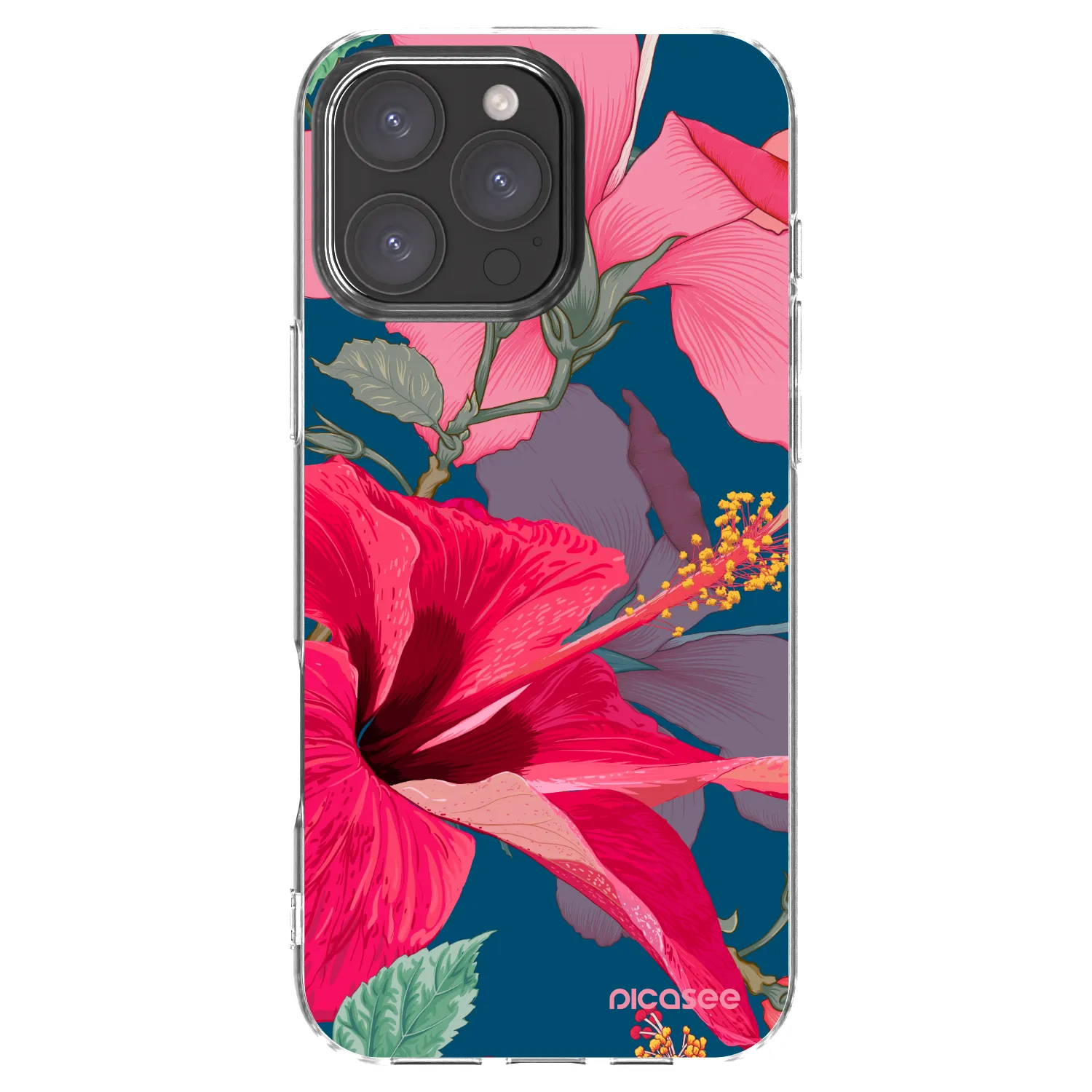 Picasee silikonowe przeźroczyste etui na Apple iPhone 16 Pro Max - Hibiscus