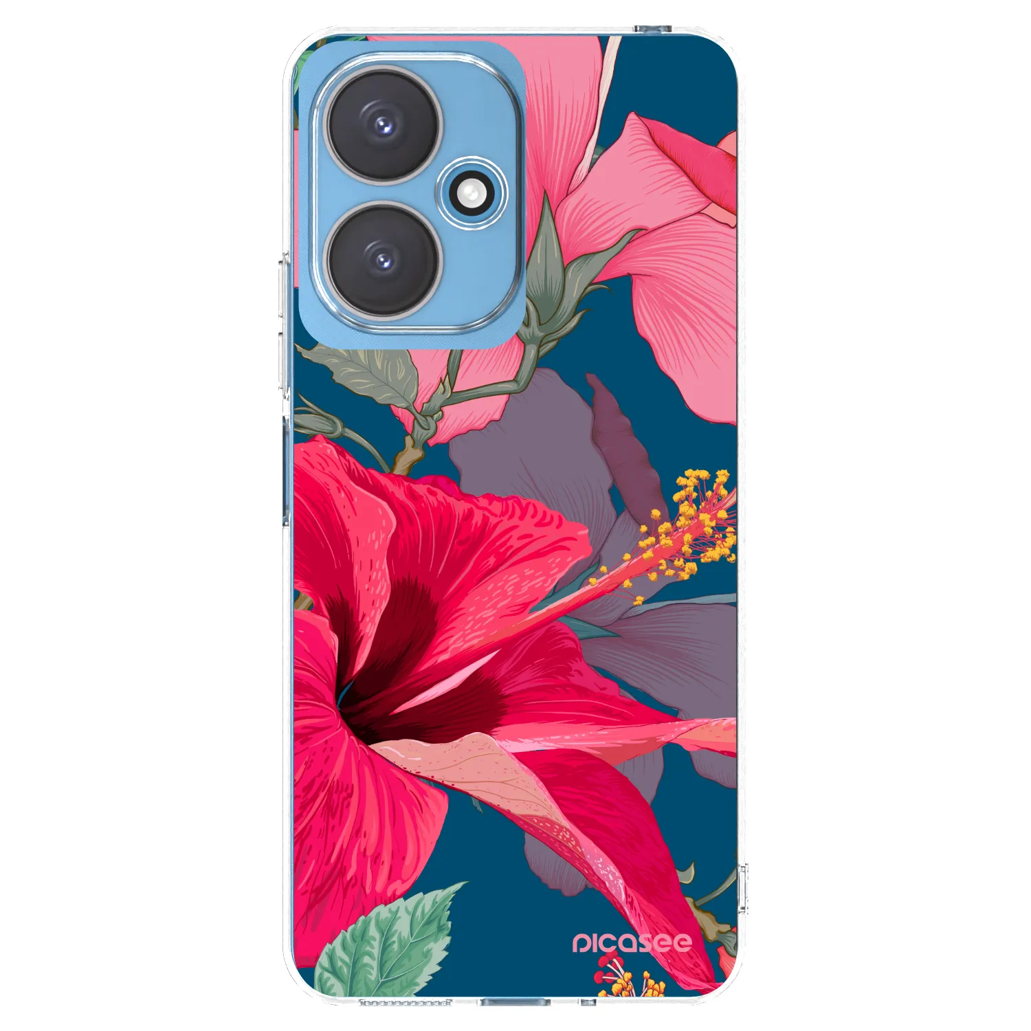 Picasee silikonowe przeźroczyste etui na Xiaomi Redmi 13C 5G - Hibiscus