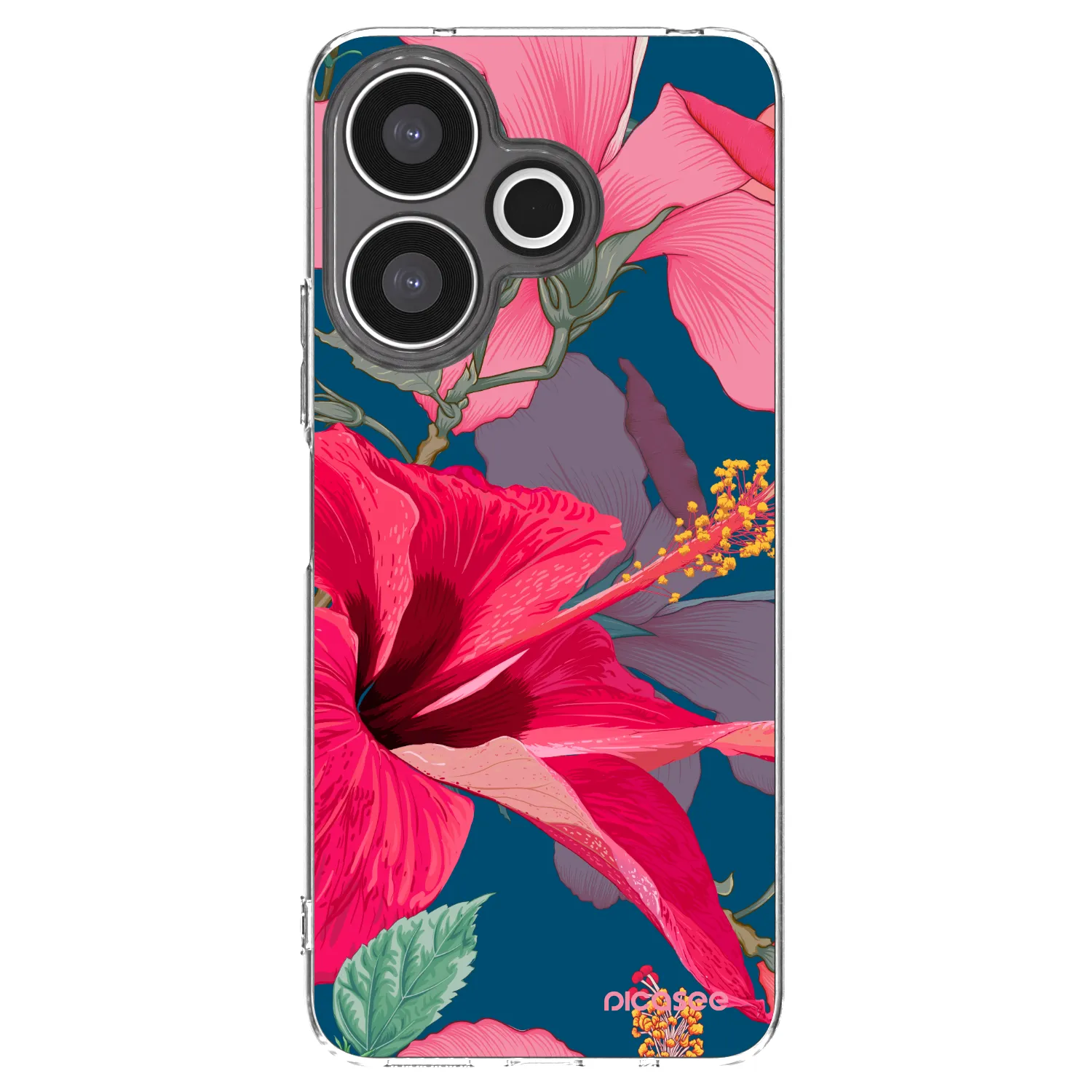 Picasee silikonowe przeźroczyste etui na Xiaomi Redmi 13 4G - Hibiscus