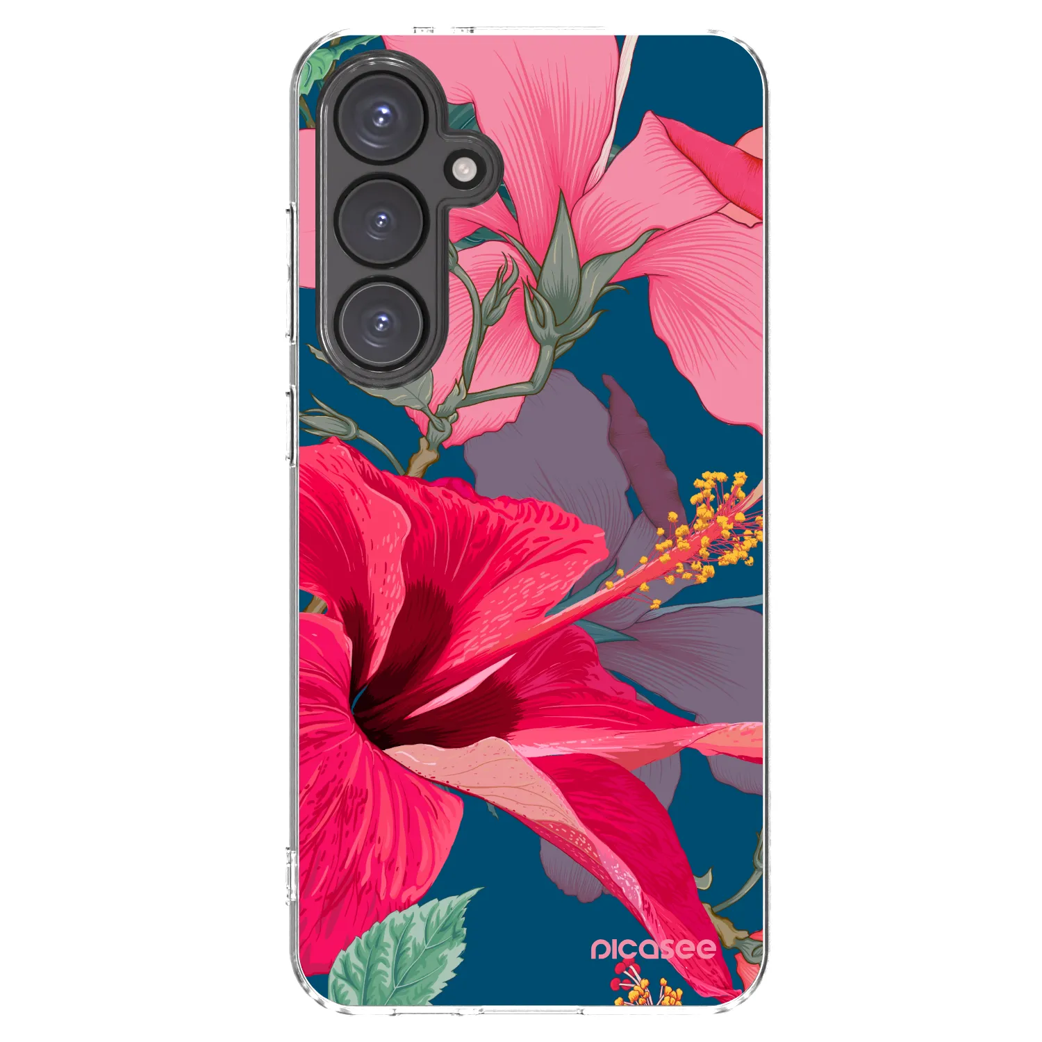 Picasee silikonowe przeźroczyste etui na Samsung Galaxy S24 FE S721B - Hibiscus