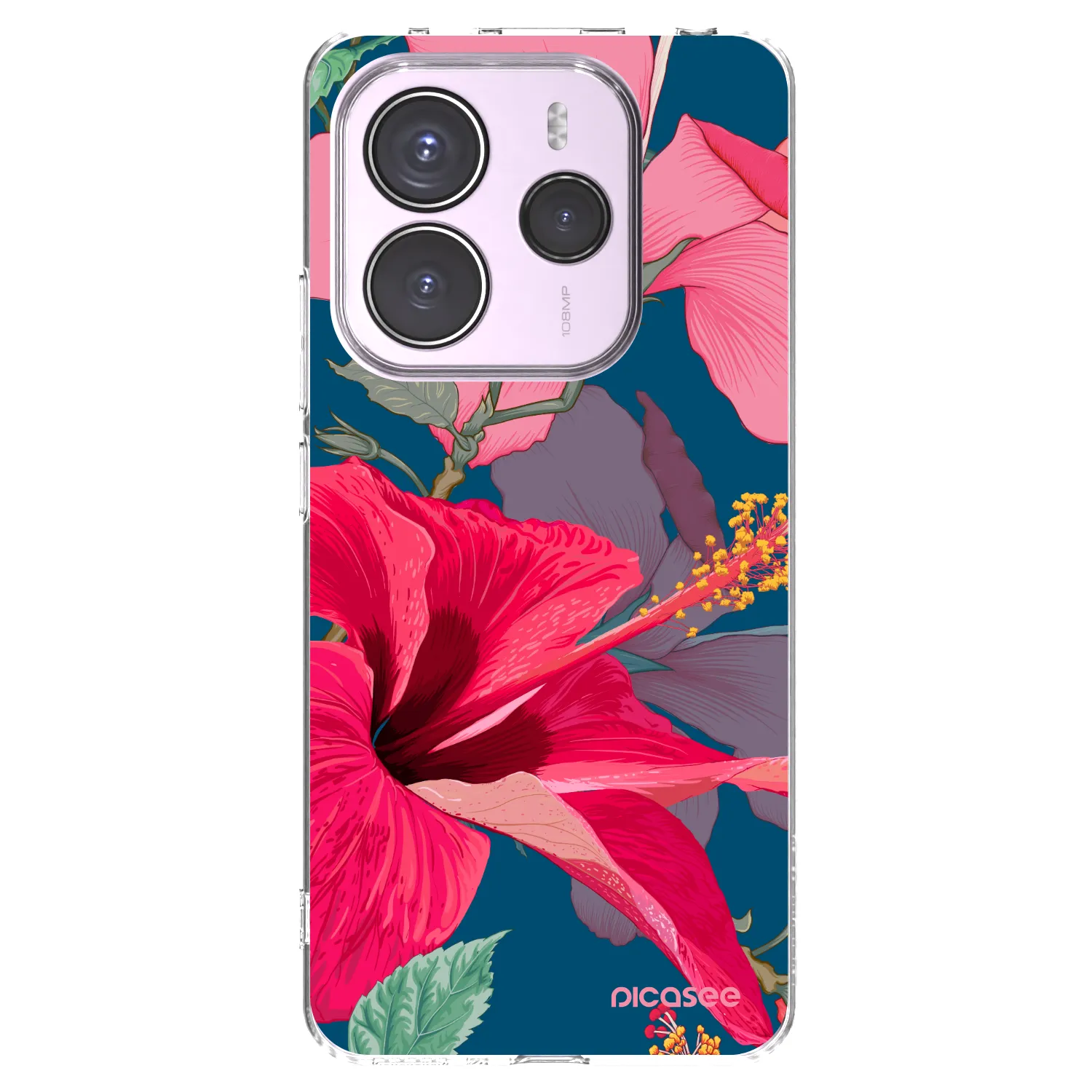 Picasee silikonowe przeźroczyste etui na Xiaomi Redmi Note 14 5G - Hibiscus