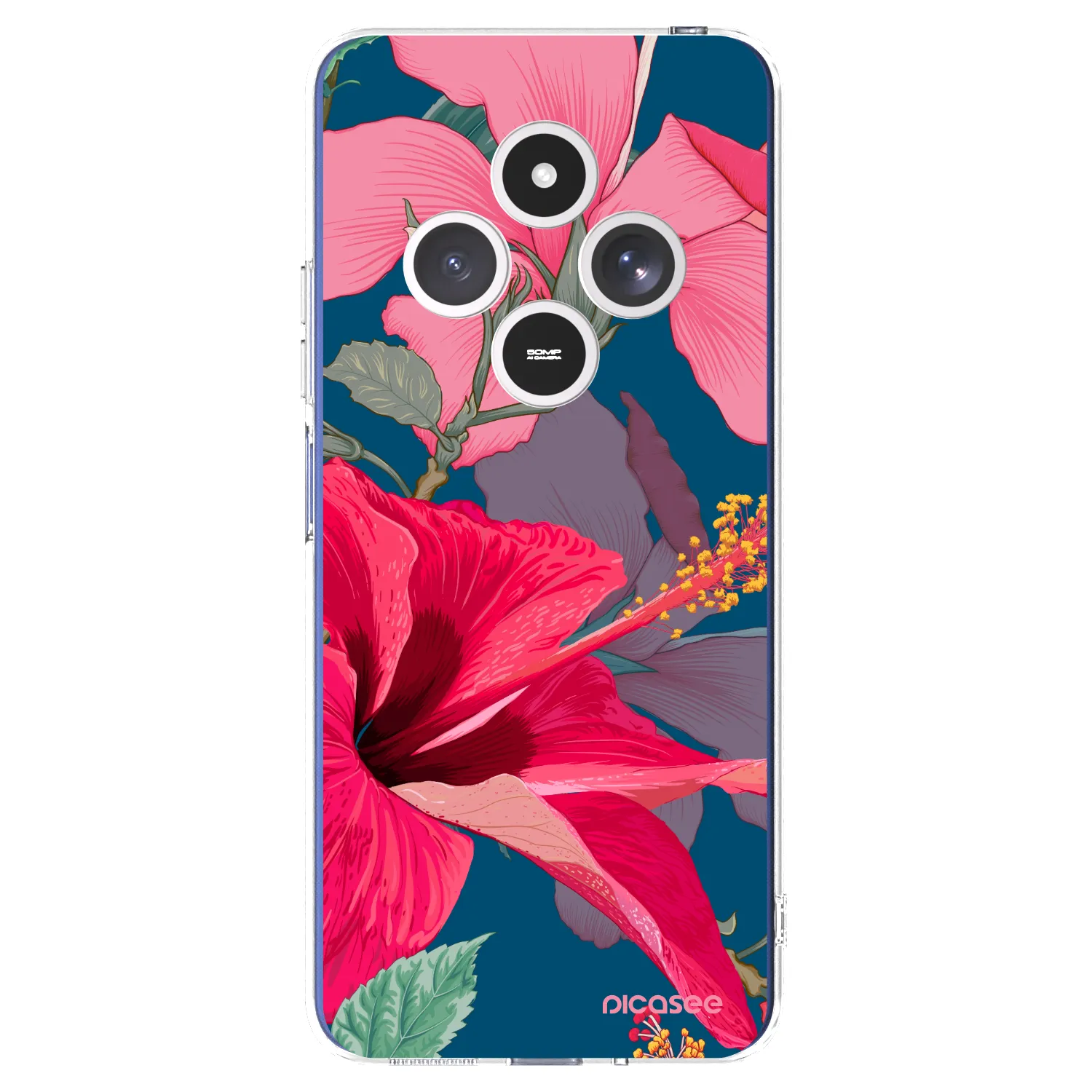 Picasee silikonowe przeźroczyste etui na Xiaomi Redmi 14C - Hibiscus