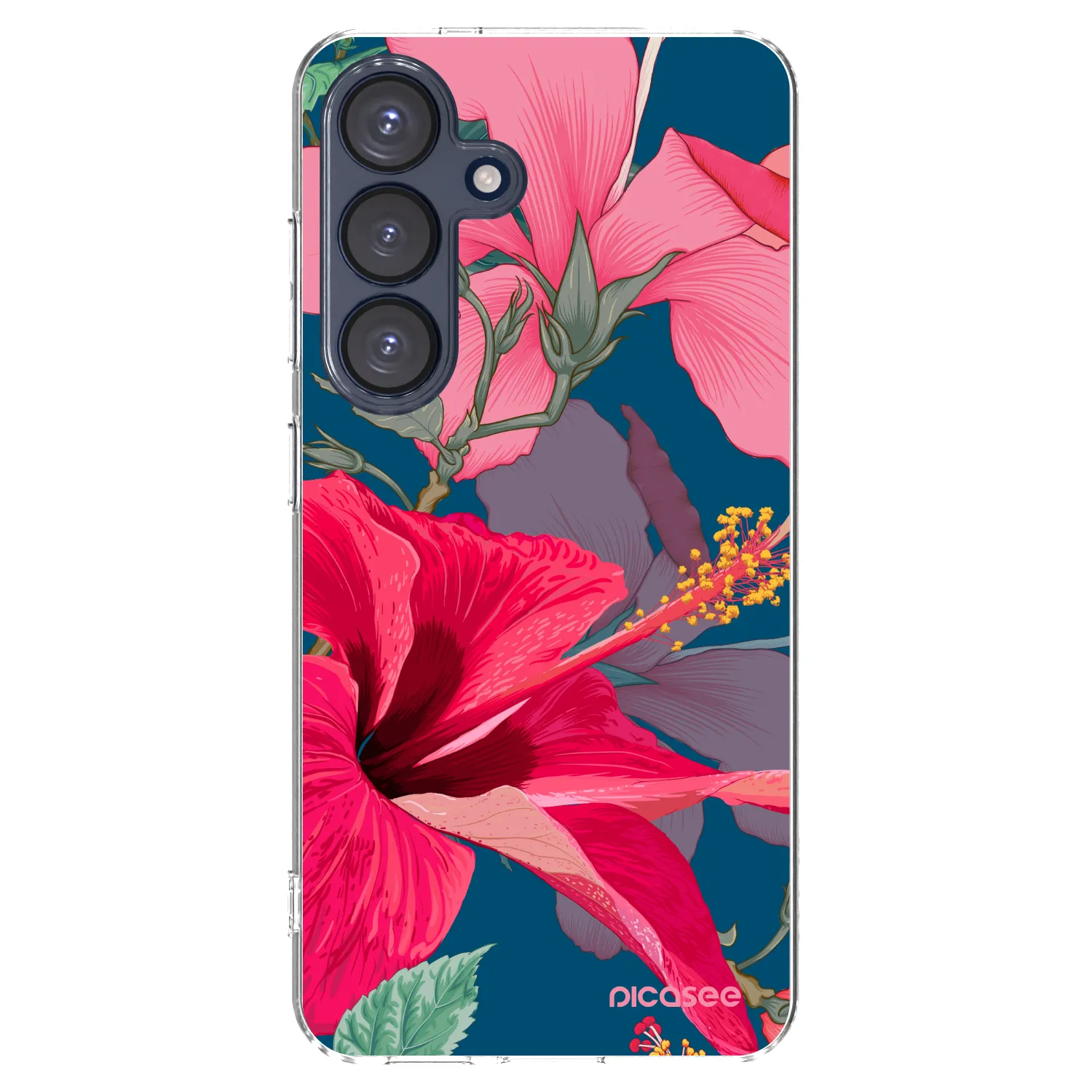 Picasee silikonowe przeźroczyste etui na Samsung Galaxy S25 5G - Hibiscus