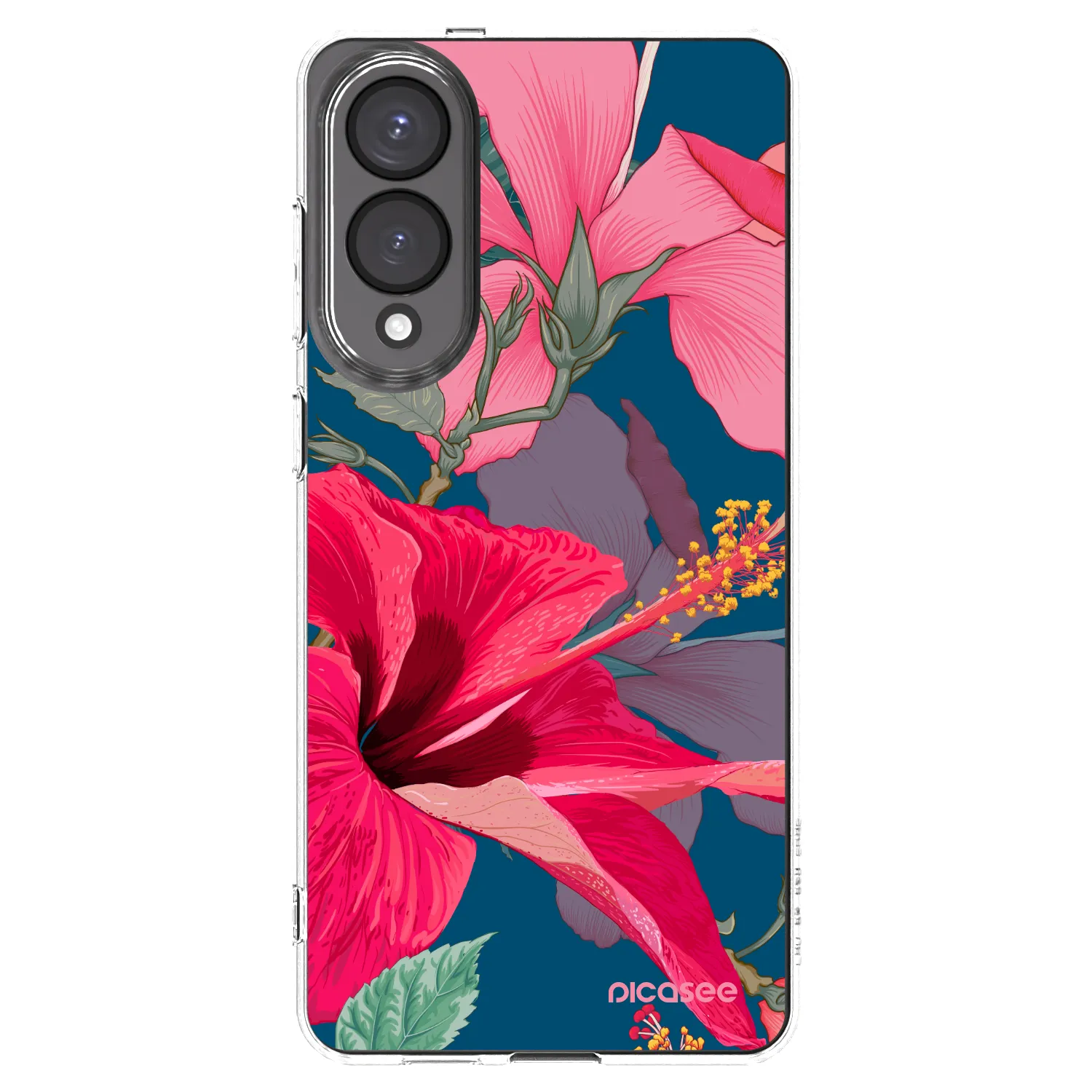 Picasee silikonowe przeźroczyste etui na Samsung Galaxy S25 Edge 5G - Hibiscus