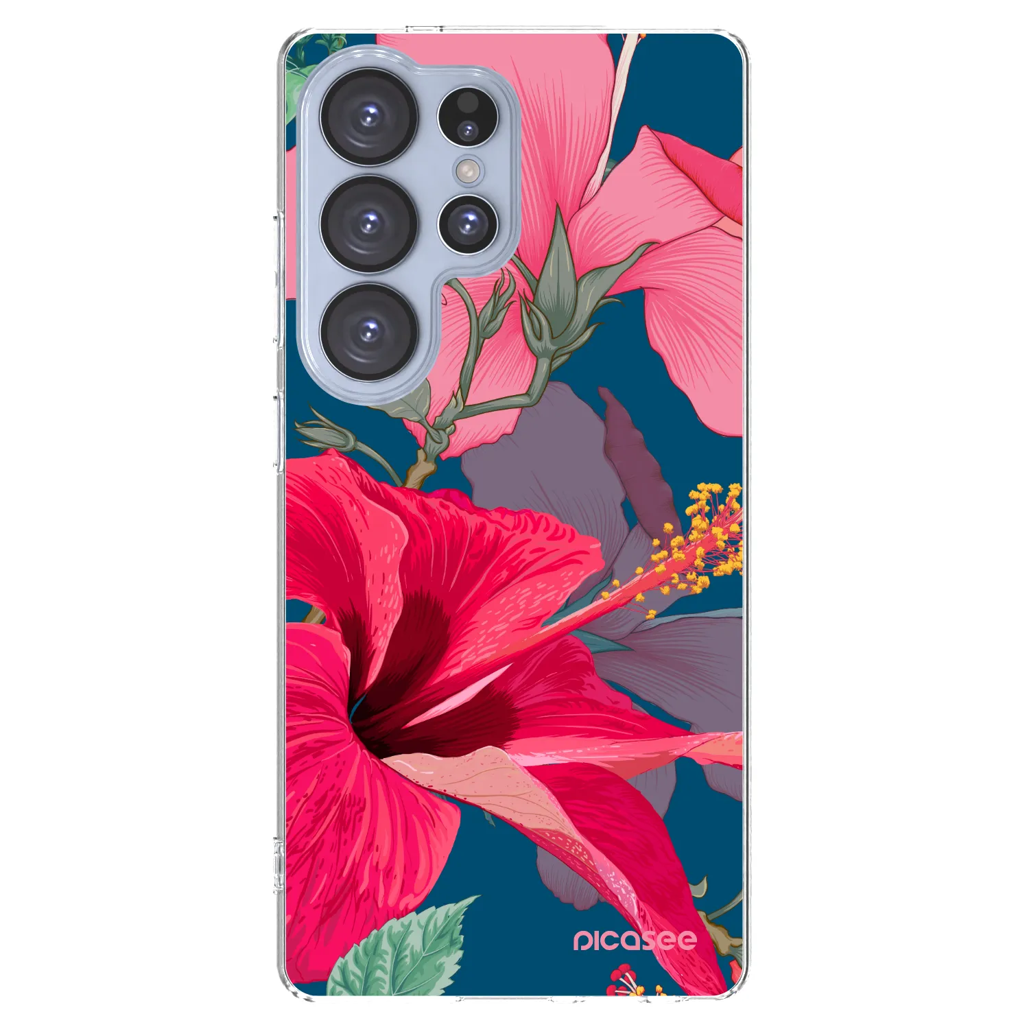 Picasee silikonowe przeźroczyste etui na Samsung Galaxy S25 Ultra 5G - Hibiscus