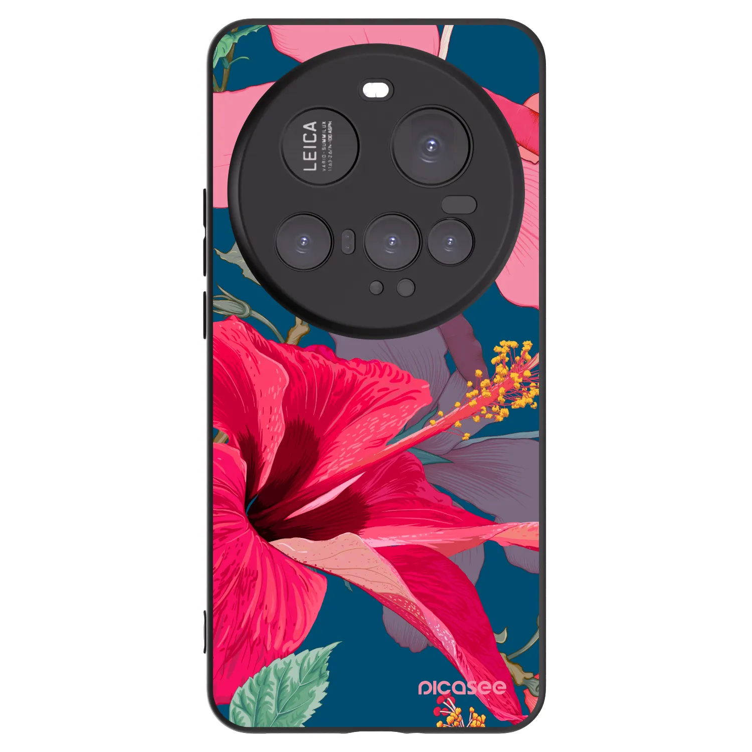 Picasee silikonowe czarne etui na Xiaomi 15 Ultra - Hibiscus