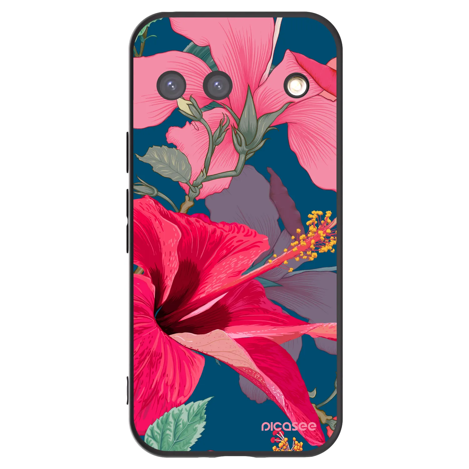 Picasee silikonowe czarne etui na Google Pixel 9 - Hibiscus