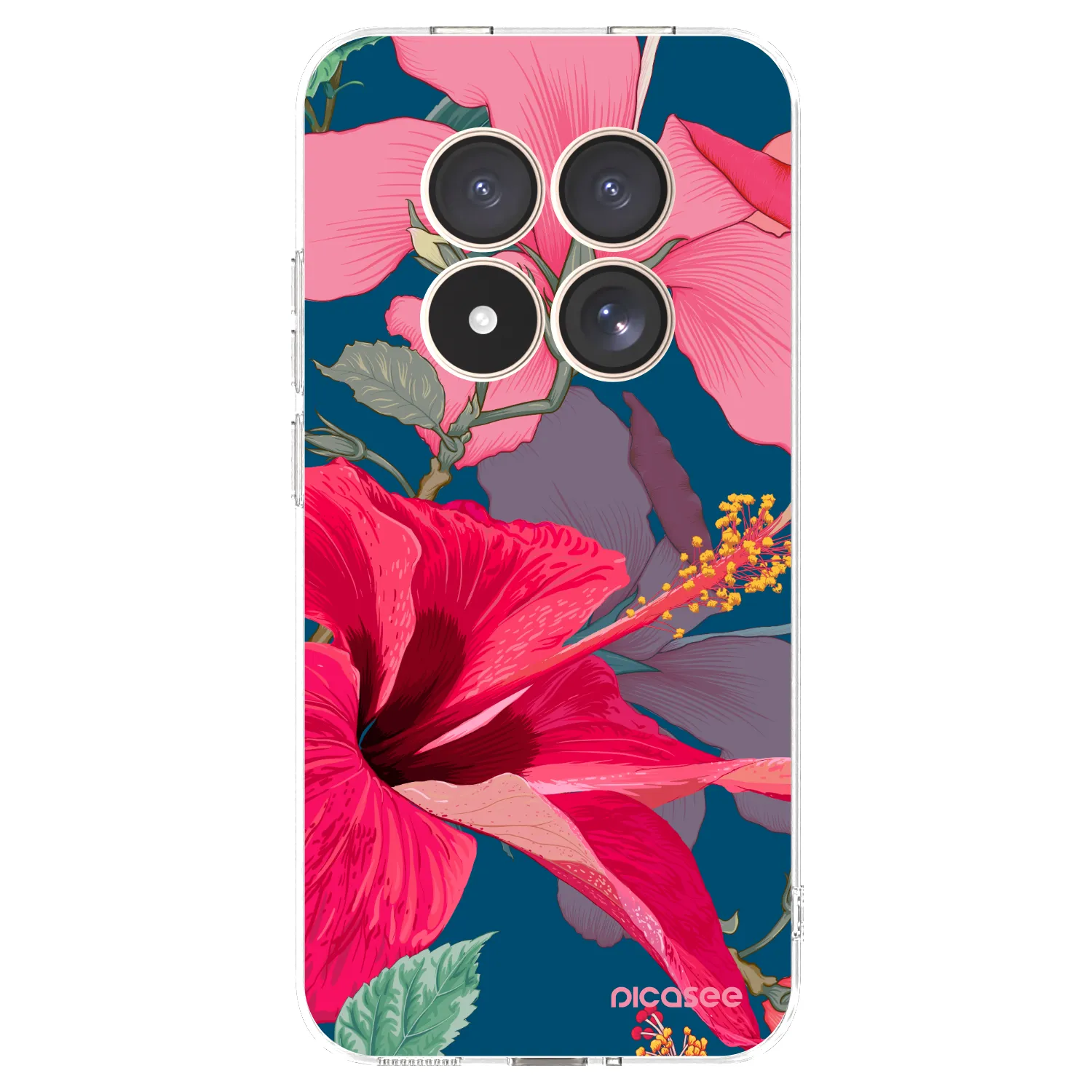 Picasee silikonowe przeźroczyste etui na Xiaomi Redmi Note 15 Pro 4G - Hibiscus