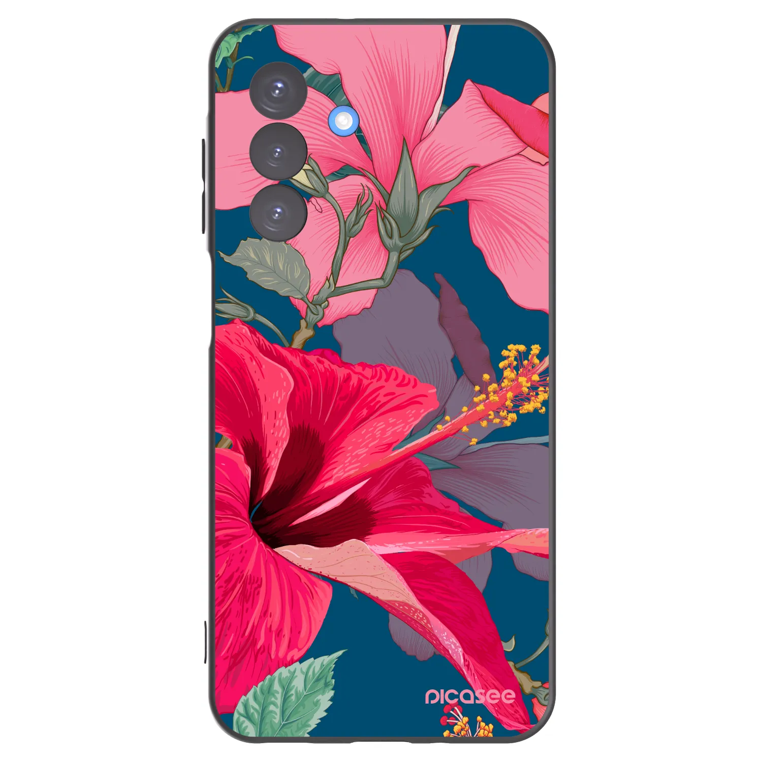 Picasee silikonowe czarne etui na Samsung Galaxy A17 5G - Hibiscus