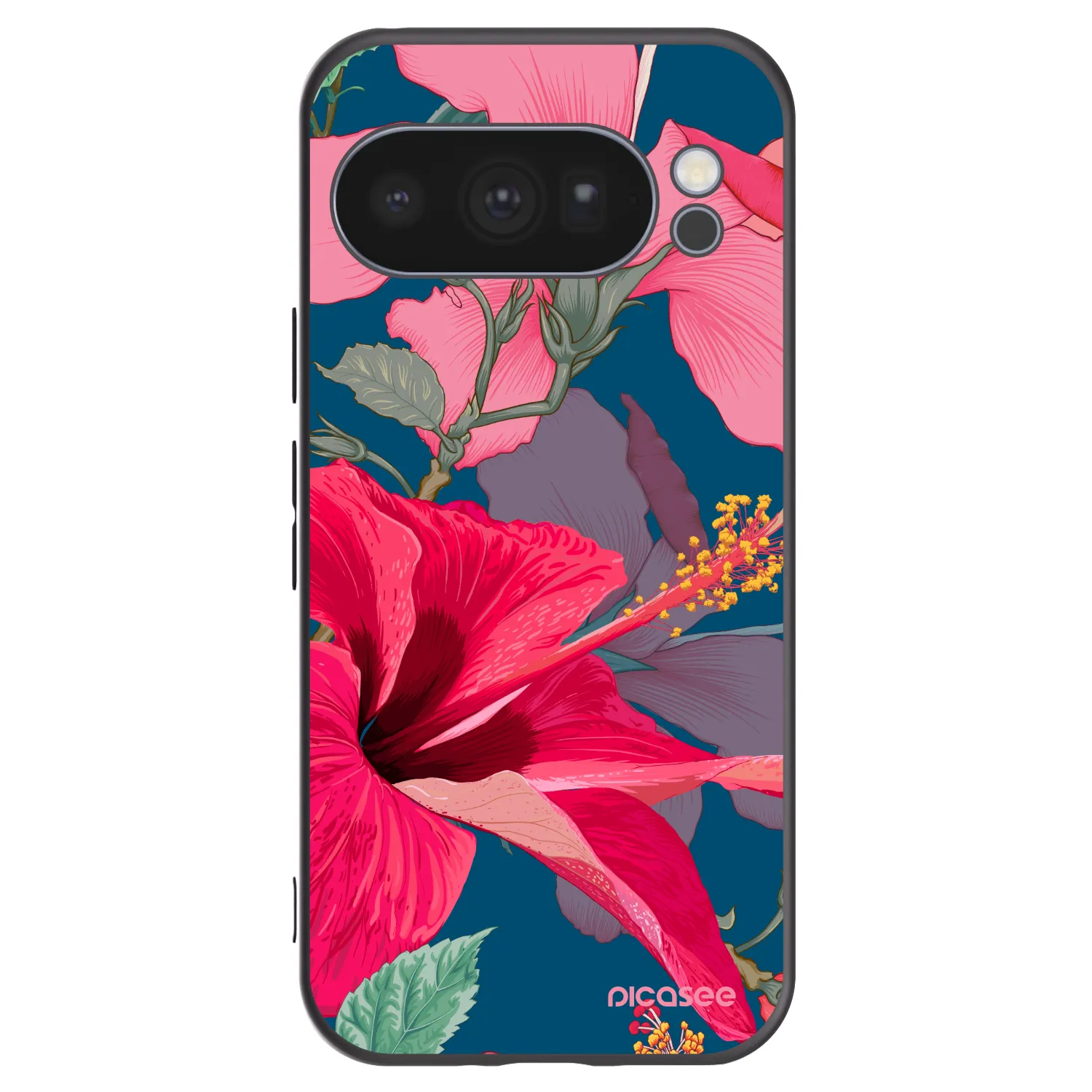 Picasee silikonowe czarne etui na Google Pixel 10 Pro - Hibiscus