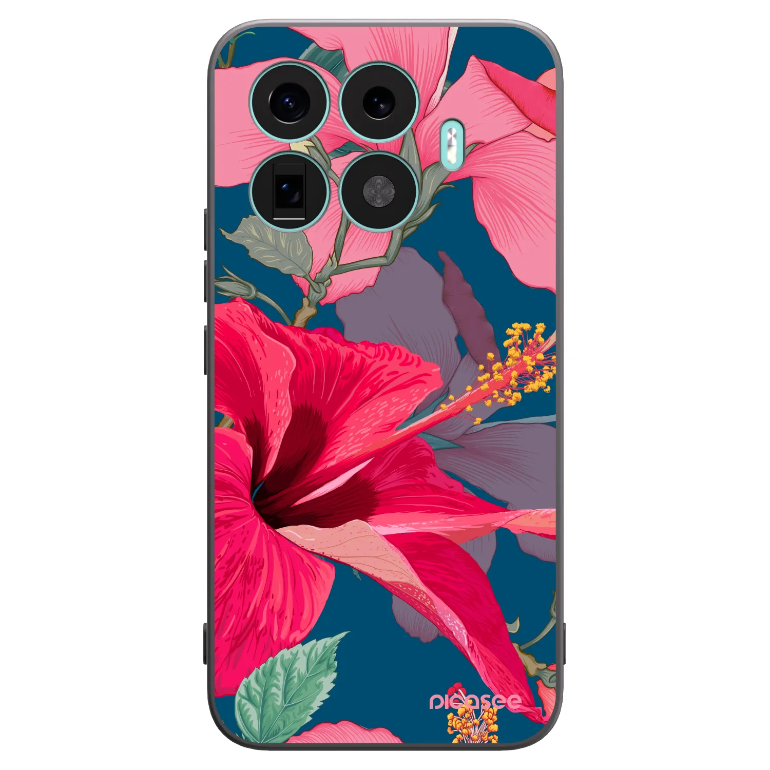 Picasee silikonowe czarne etui na Xiaomi 17T Pro - Hibiscus