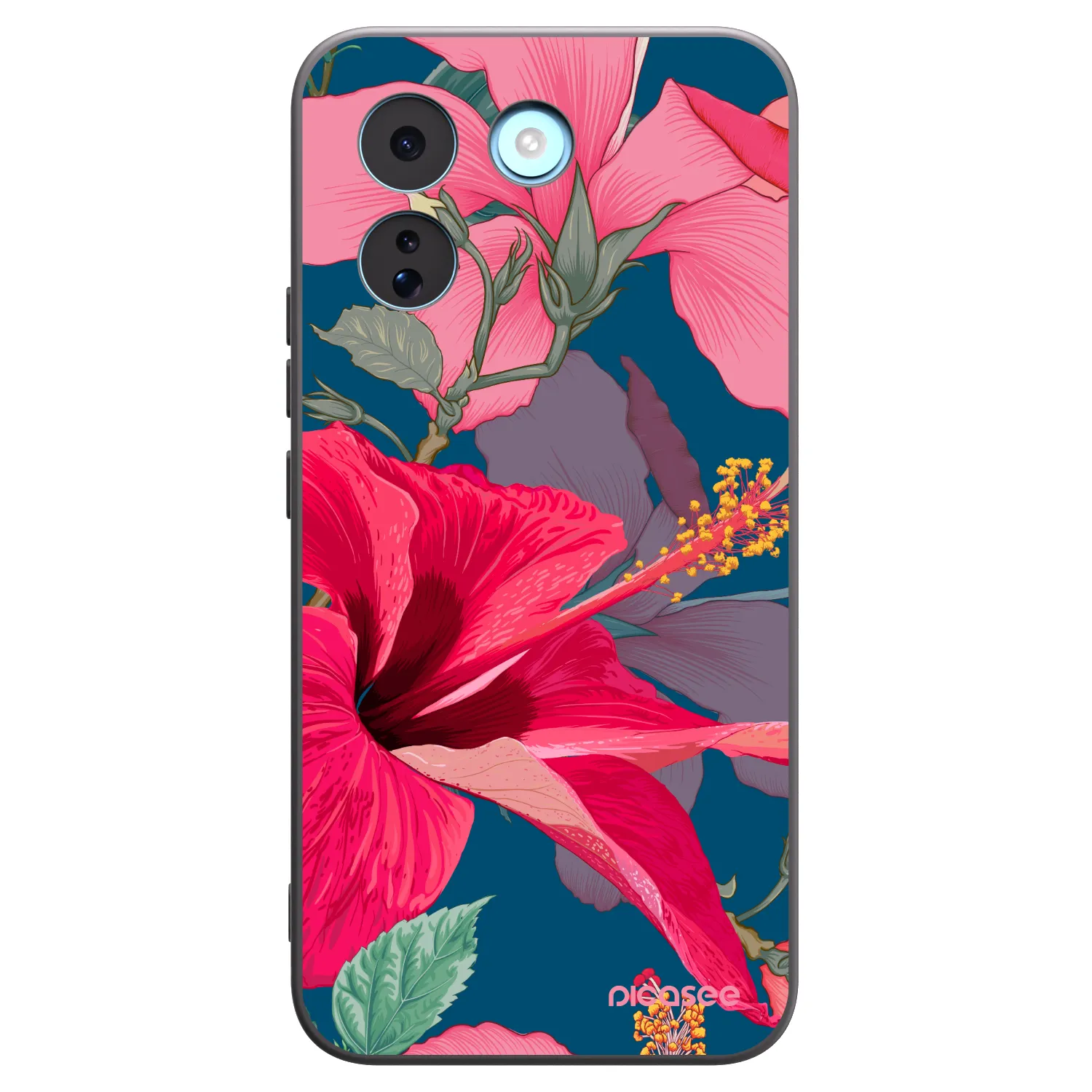 Picasee silikonowe czarne etui na Xiaomi Redmi Note 17 Pro MAX 5G - Hibiscus
