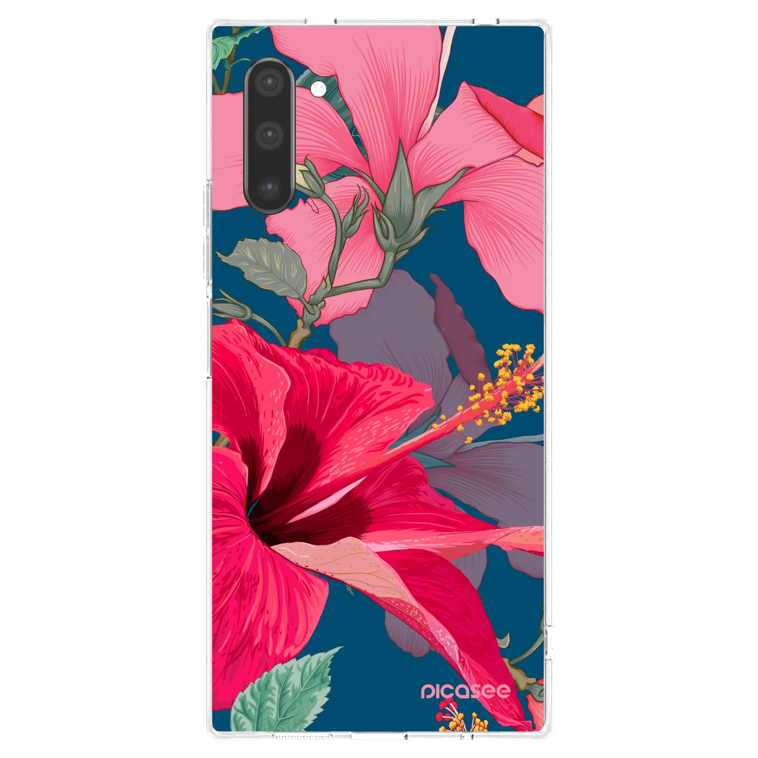 Picasee silikonowe przeźroczyste etui na Samsung Galaxy Note 10 N970F - Hibiscus