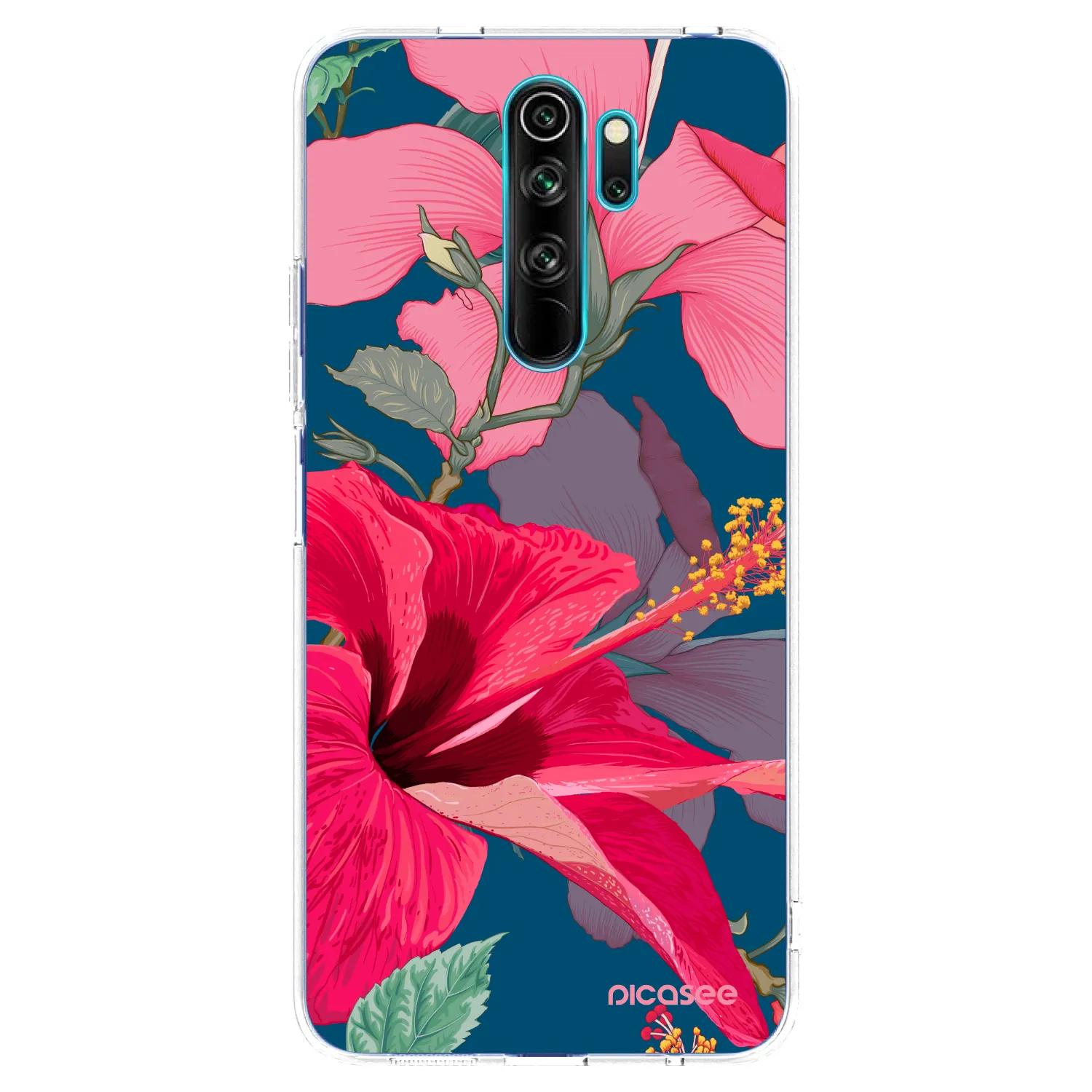 Picasee silikonowe przeźroczyste etui na Xiaomi Redmi Note 8 Pro - Hibiscus