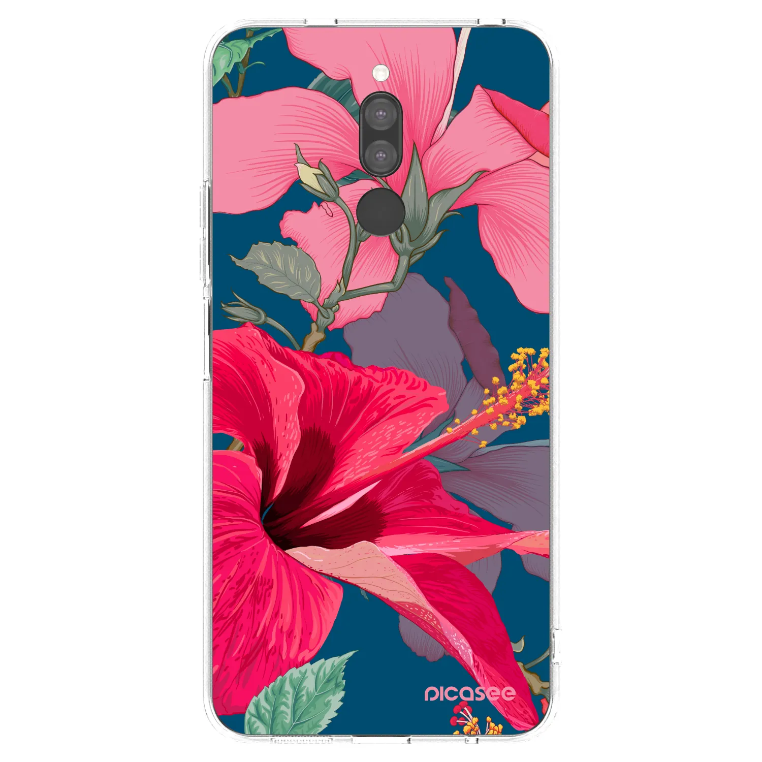Picasee silikonowe przeźroczyste etui na Xiaomi Redmi 8 - Hibiscus