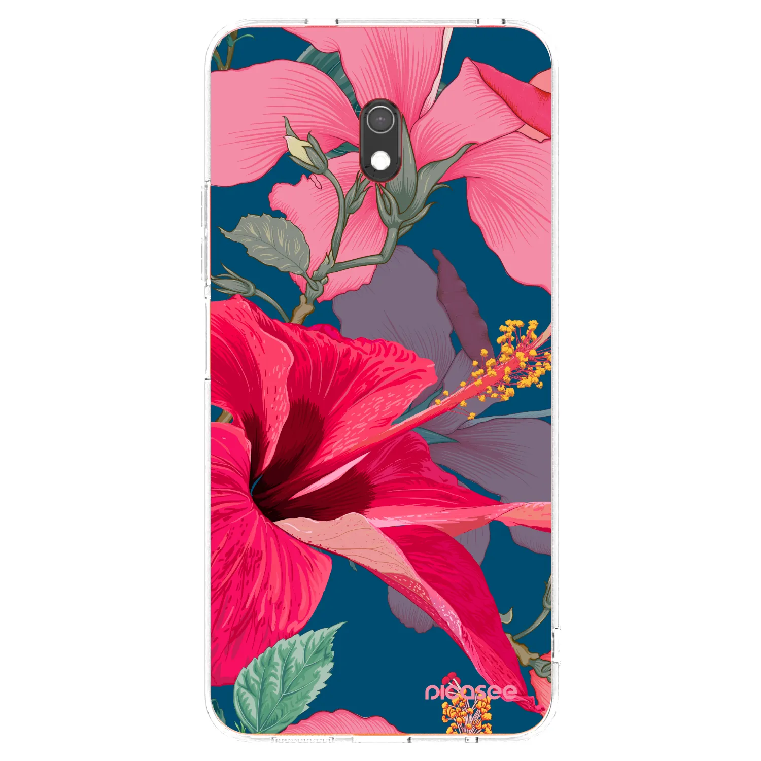 Picasee silikonowe przeźroczyste etui na Xiaomi Redmi 8A - Hibiscus