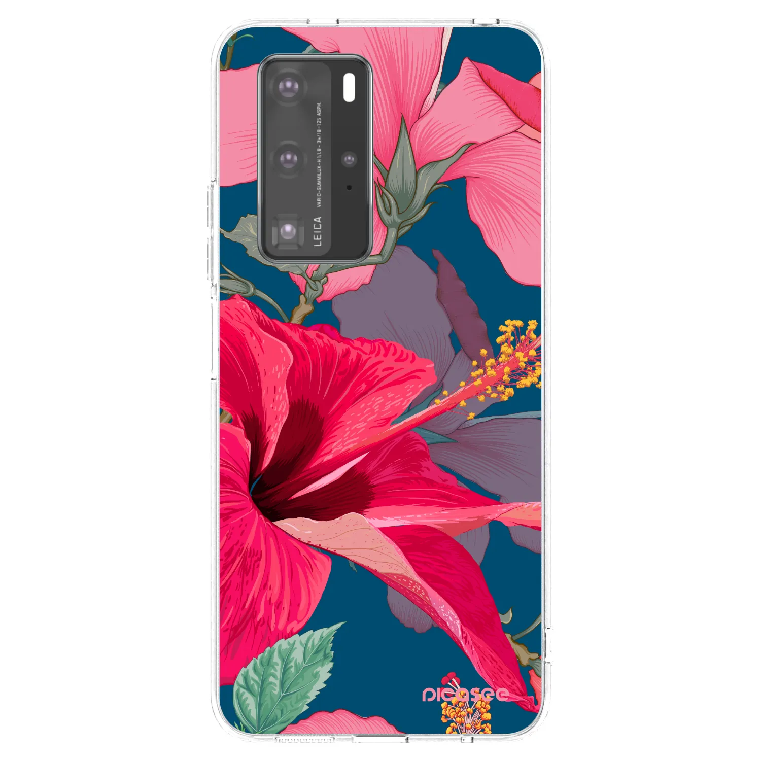 Picasee silikonowe przeźroczyste etui na Huawei P40 Pro - Hibiscus