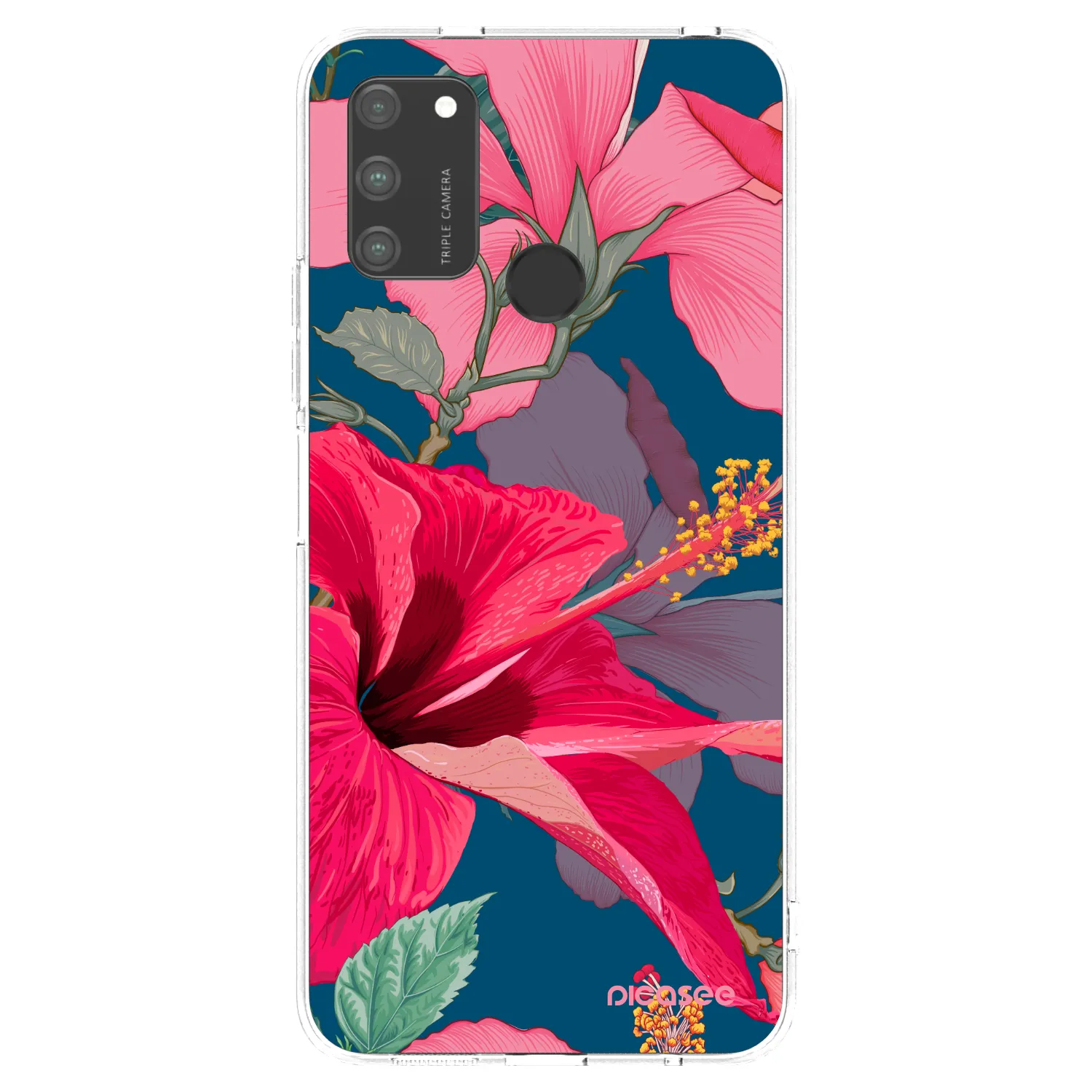 Picasee silikonowe przeźroczyste etui na Honor 9A - Hibiscus