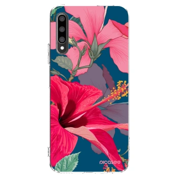 Picasee silikonowe przeźroczyste etui na Honor 9X Pro - Hibiscus