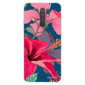 Picasee silikonowe przeźroczyste etui na Xiaomi Redmi 9 - Hibiscus