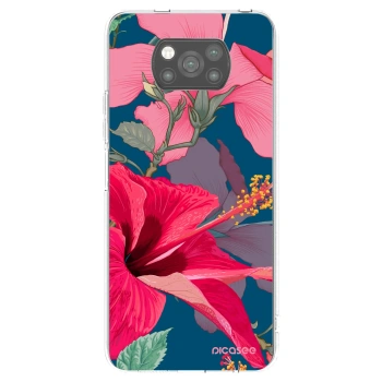 Picasee silikonowe czarne etui na Xiaomi Poco X3 - Hibiscus