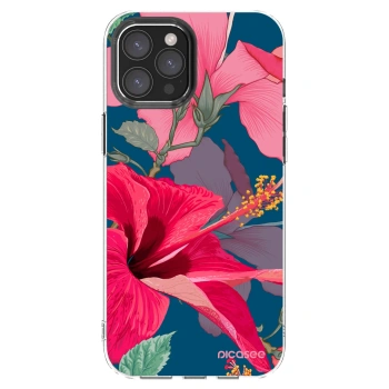 Picasee silikonowe przeźroczyste etui na Apple iPhone 12 Pro Max - Hibiscus