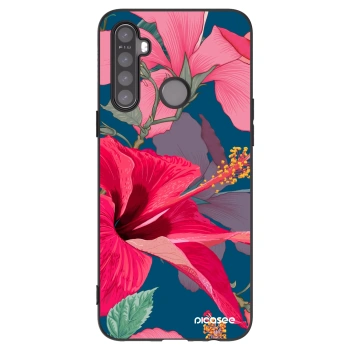 Picasee silikonowe czarne etui na Realme 6i - Hibiscus