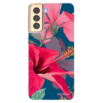 Picasee silikonowe przeźroczyste etui na Samsung Galaxy S21+ 5G G996F - Hibiscus